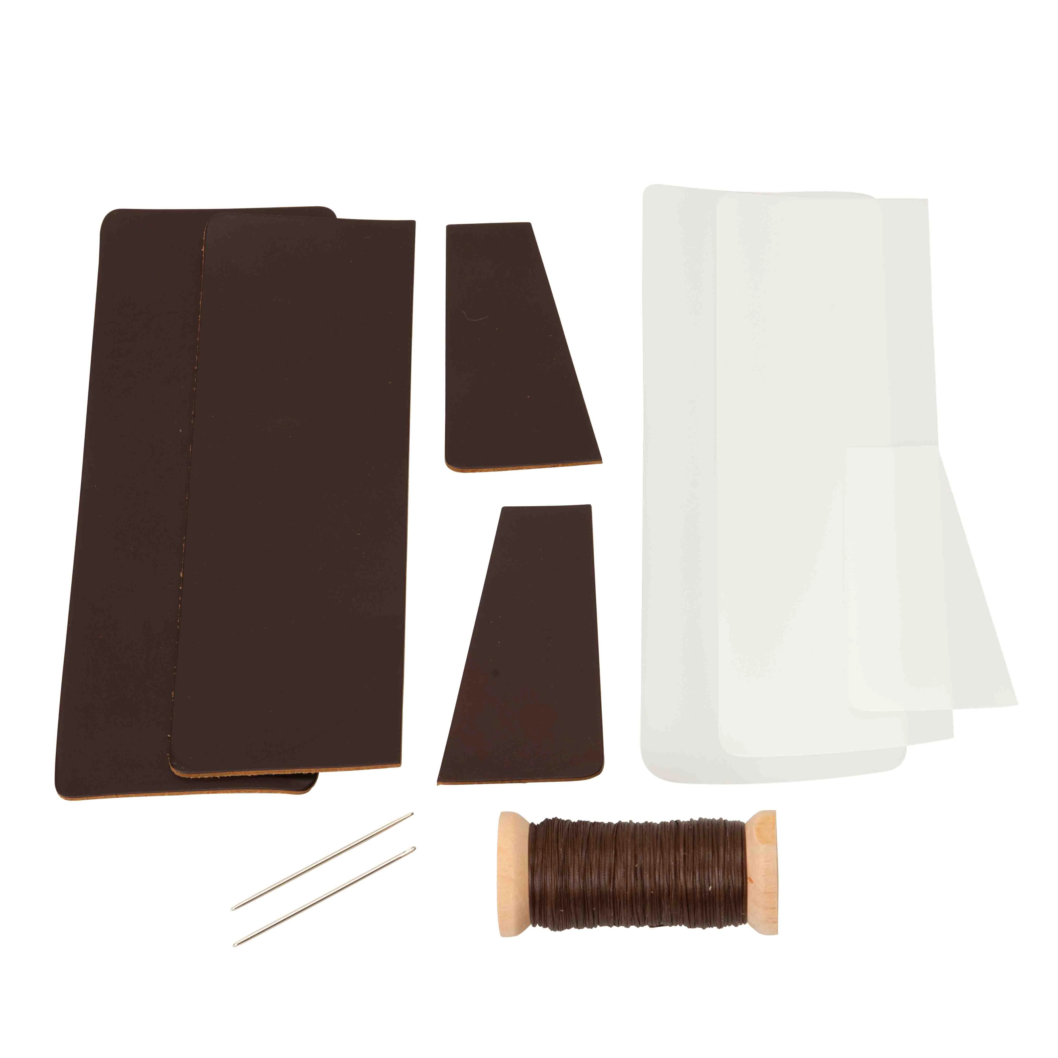 Wallet and Cardholder Leathercrafting Kit, Brown