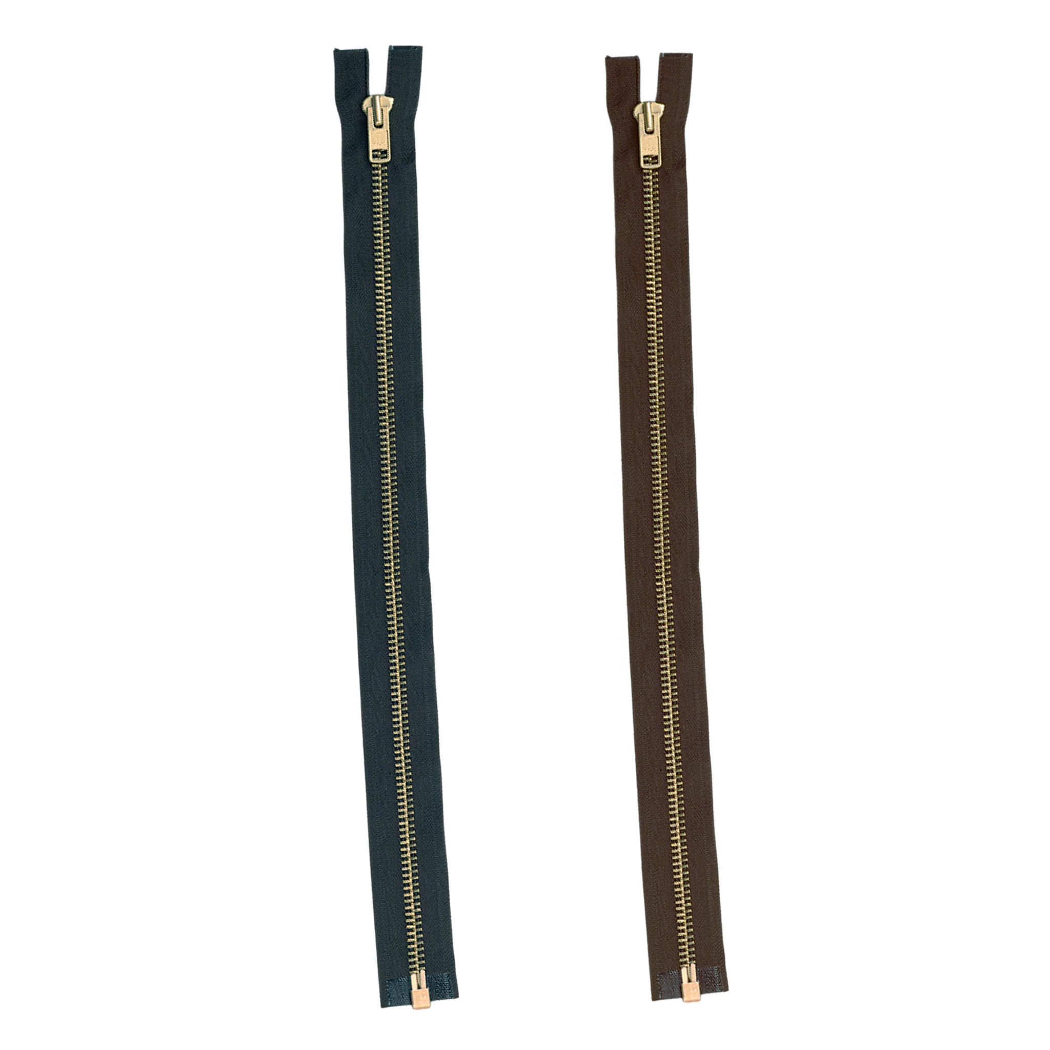 YKKÂ® #10 Zipper - Complete, Solid Brass