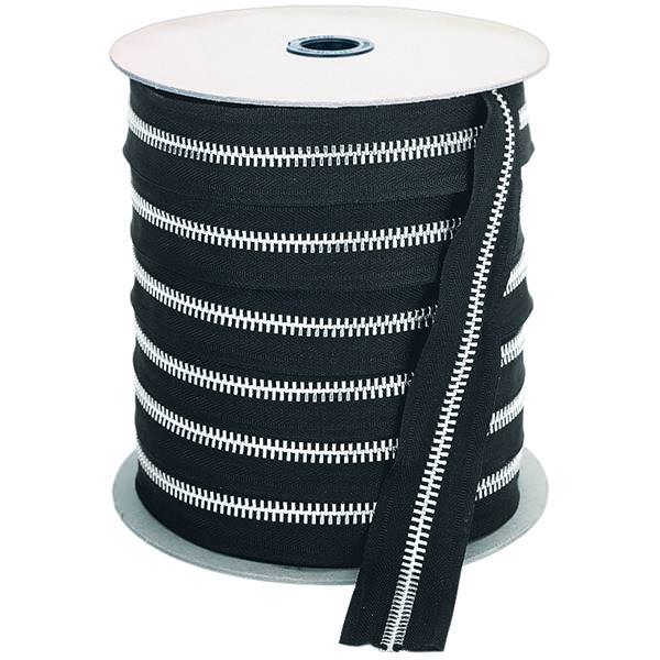 YKKÂ® Bulk Zipper #10, Aluminum, Black