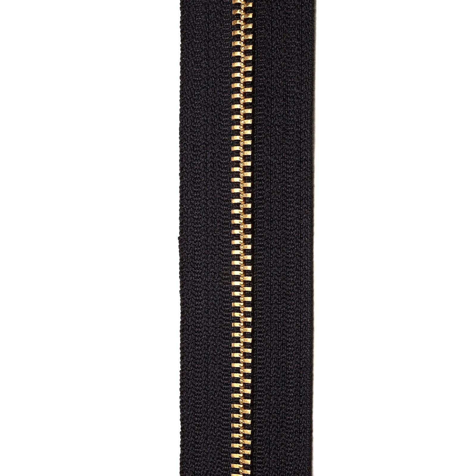 #5 Black, YKK Metal Chain Zipper Tape with Brass Teeth, #5M-BLK-B