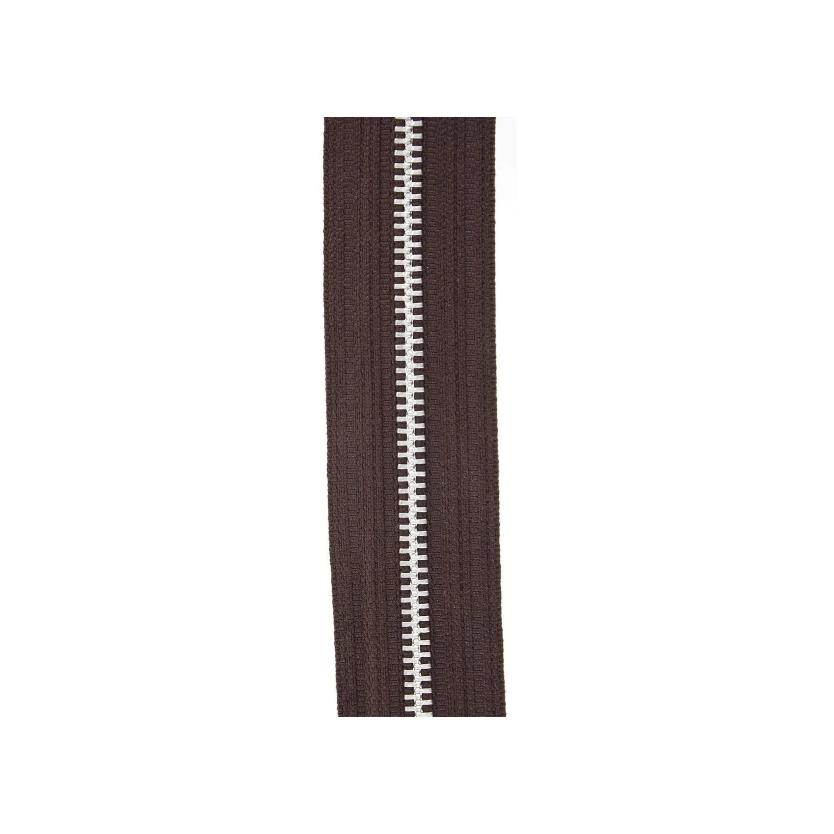 #5 Brown, YKK Metal Chain Zipper Tape with Aluminum Teeth, #5M-BRO-ALUM
