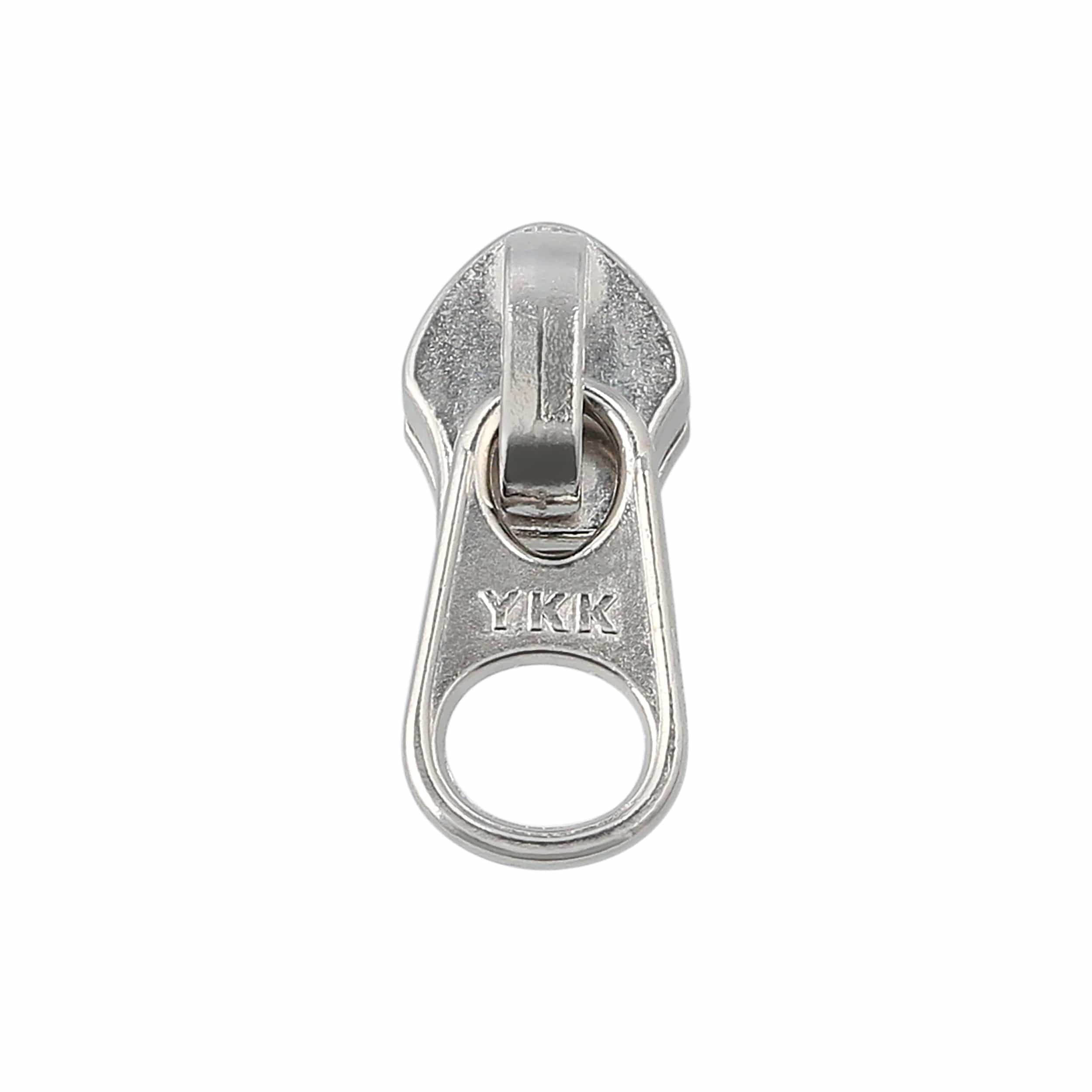 #5 Nickel, Coil, YKK Short Tab Semi Swivel Zipper Slider, Zinc Alloy, #5CN-2-NP