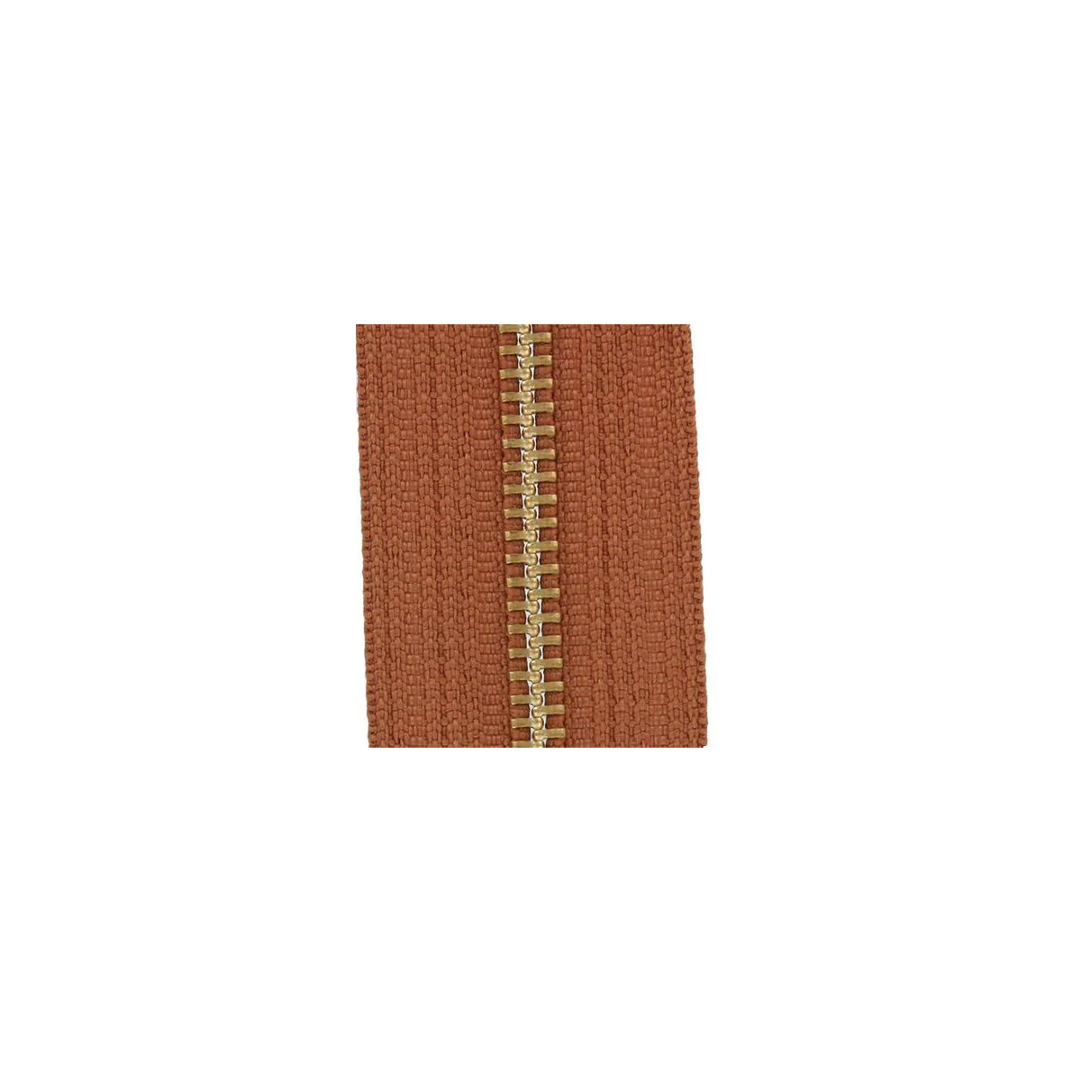 #5 Tan, YKK Metal Chain Zipper Tape with Brass Teeth, #5M-TAN
