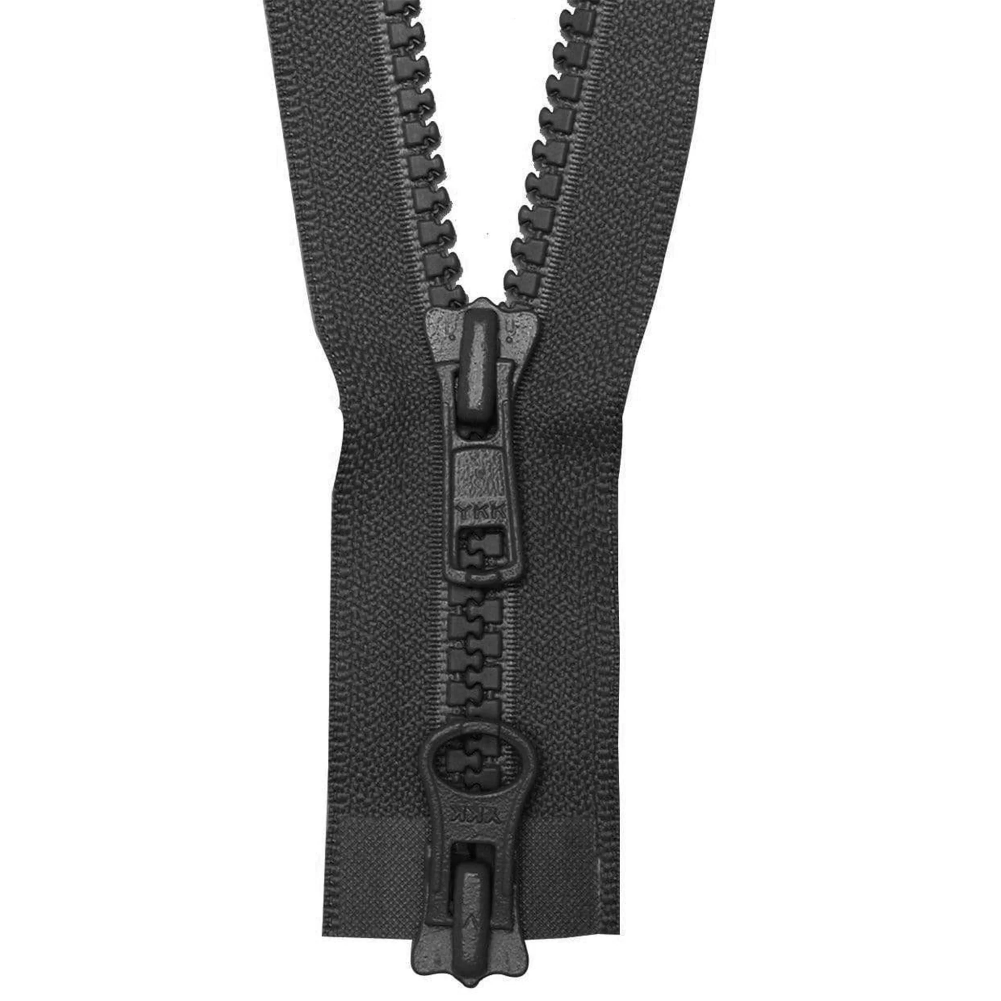 #5 Vislon, Black, 30" YKK Separating Two-Way Jacket Zipper, Plastic, #5VTW-30-BLK