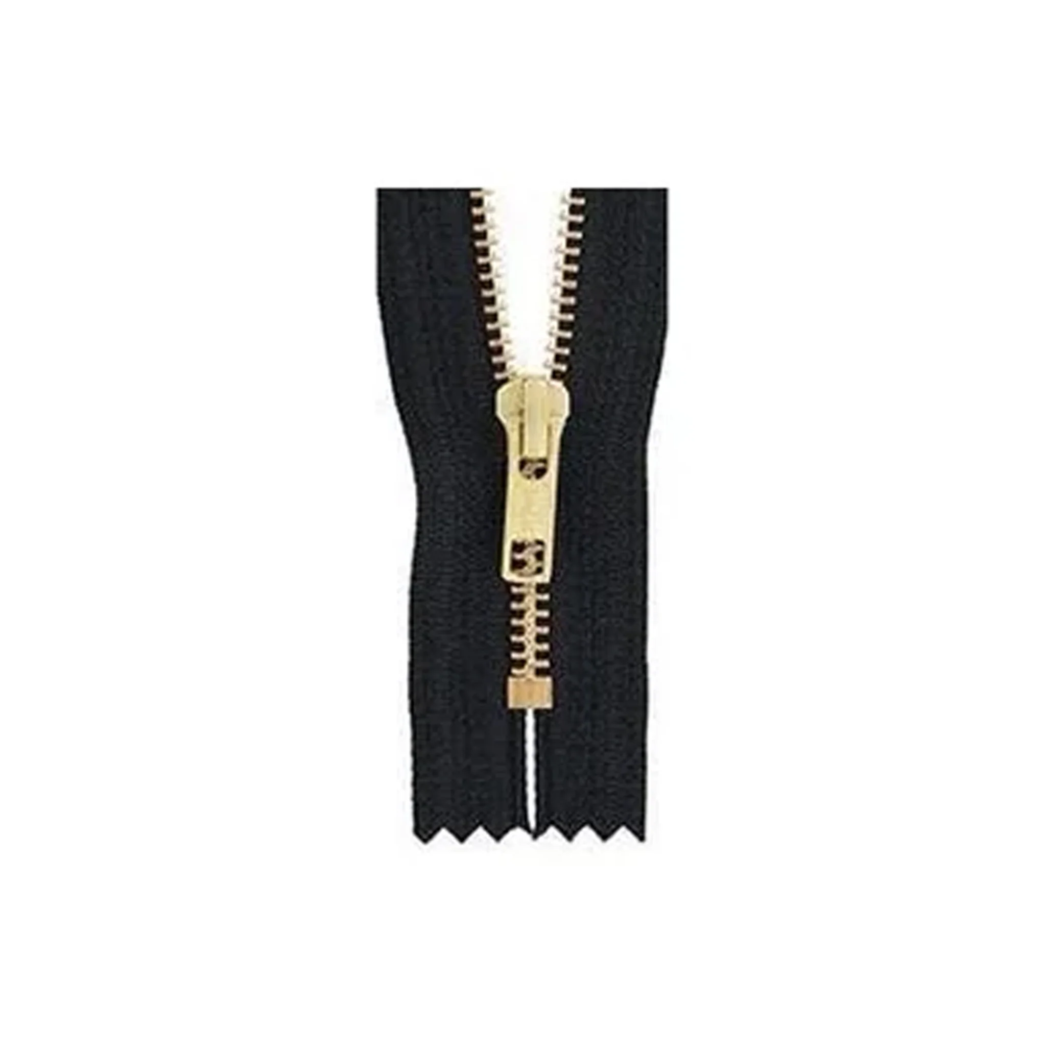 #6 Metal, Black, 10" YKK Closed End Zipper with Brass Teeth, #6CEB-10-BLK