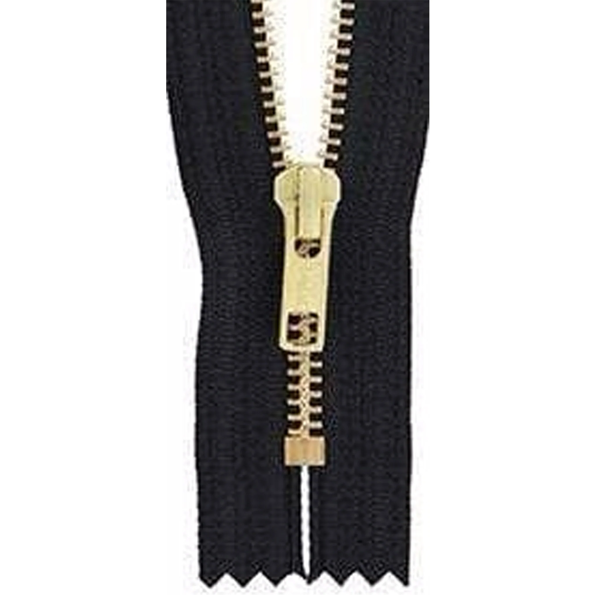 #6 Metal, Black, 14" YKK Closed End Zipper with Brass Teeth, #6CEB-14-BLK
