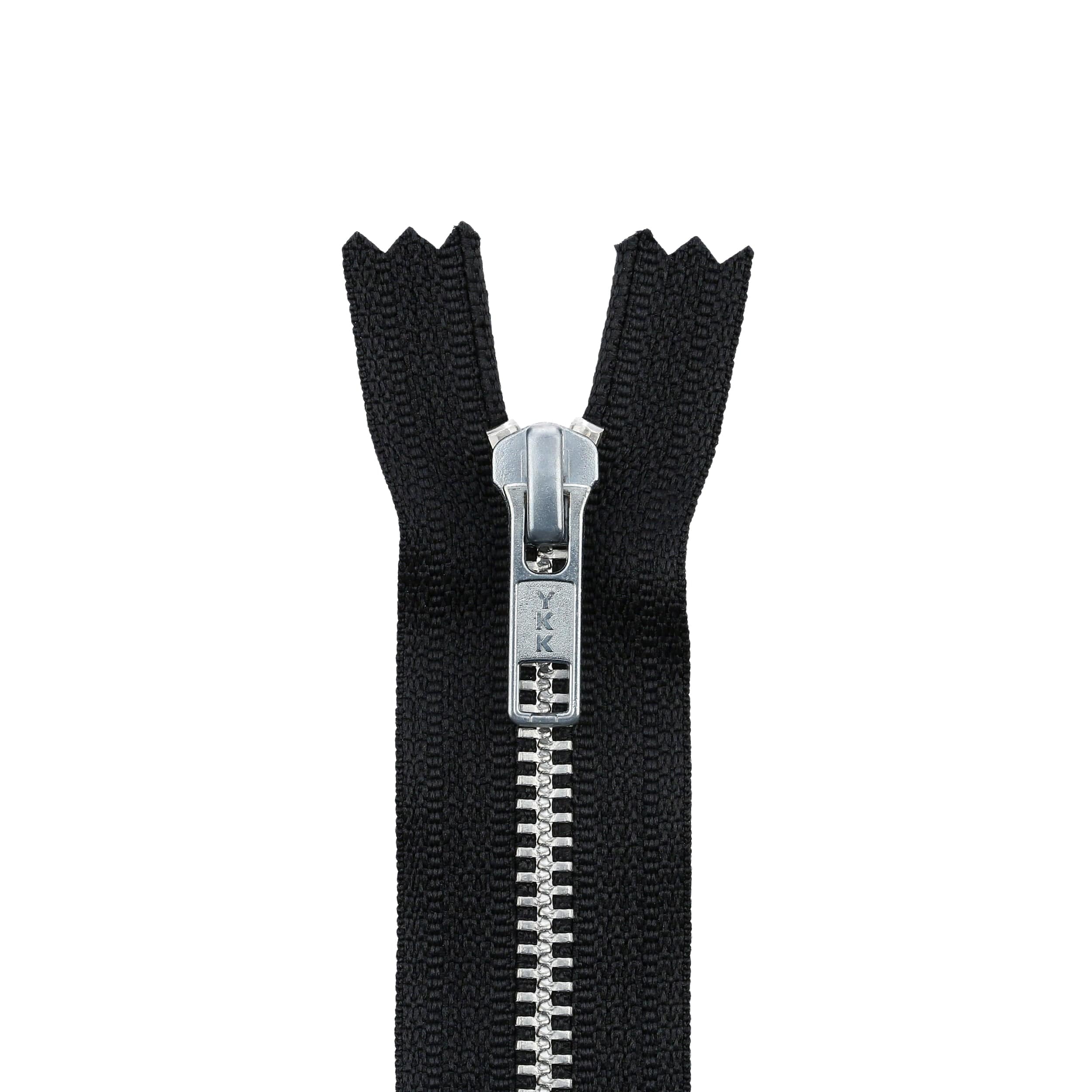 #6 Metal, Black, 8" YKK Closed End Zipper with Aluminum Teeth, #6CEB-8-BLK-N