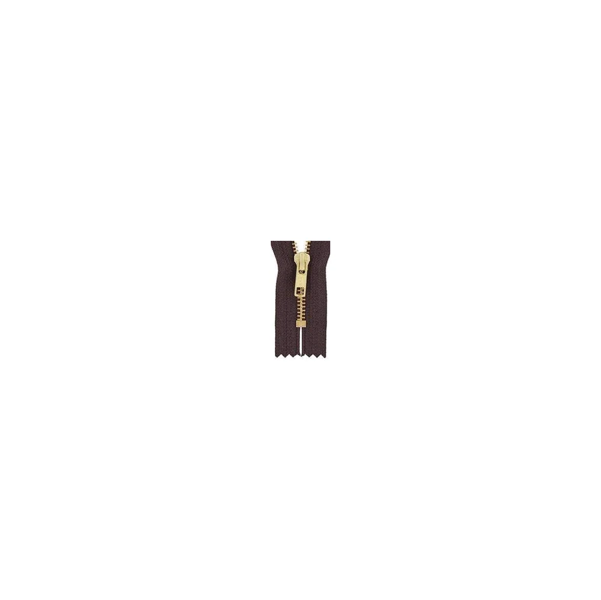 #6 Metal, Brown, 14" YKK Closed End Zipper with Brass Teeth, #6CEB-14-BRO