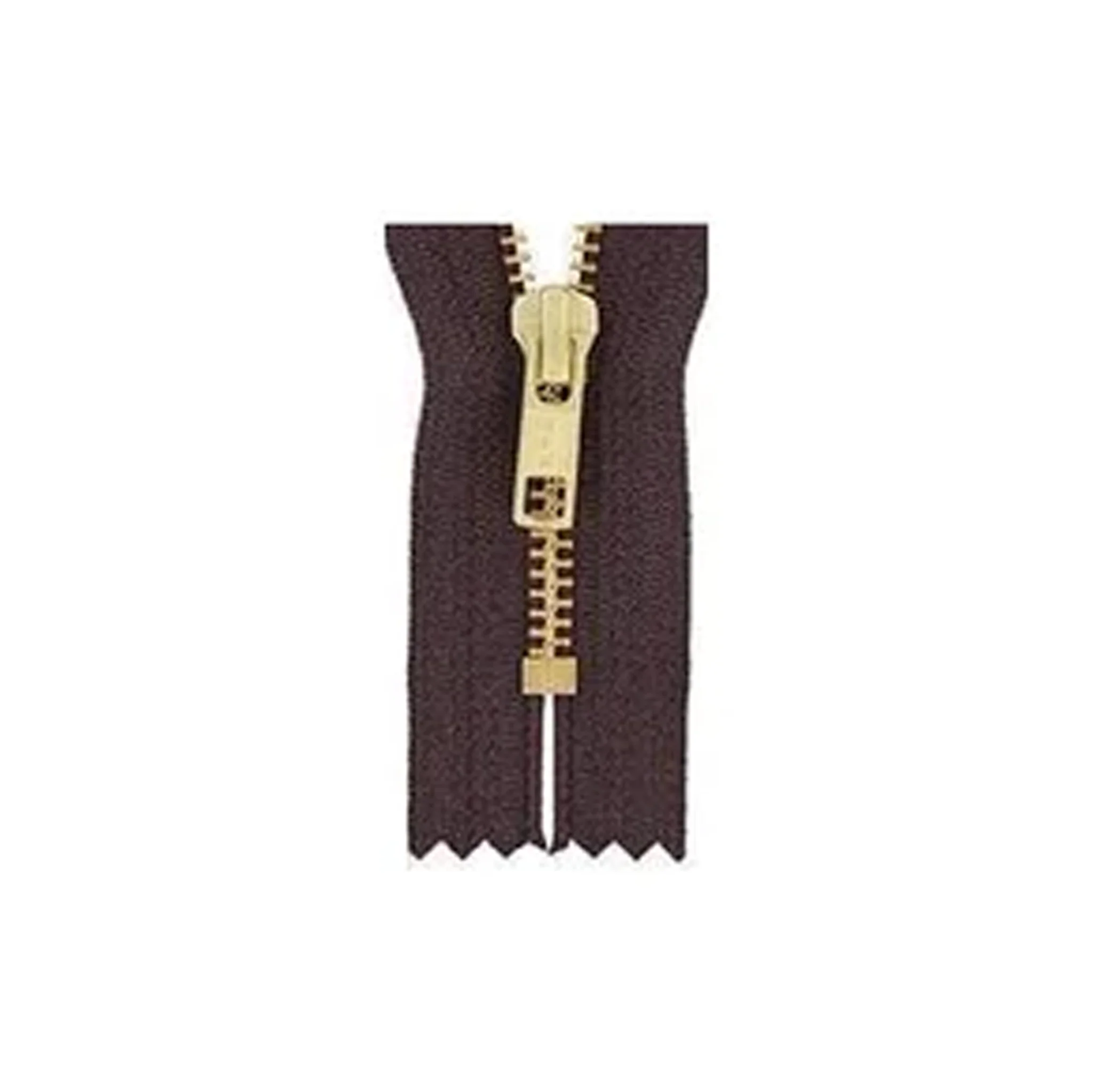#6 Metal, Brown, 18" YKK Closed End Zipper with Brass Teeth, #6CEB-18-BRO
