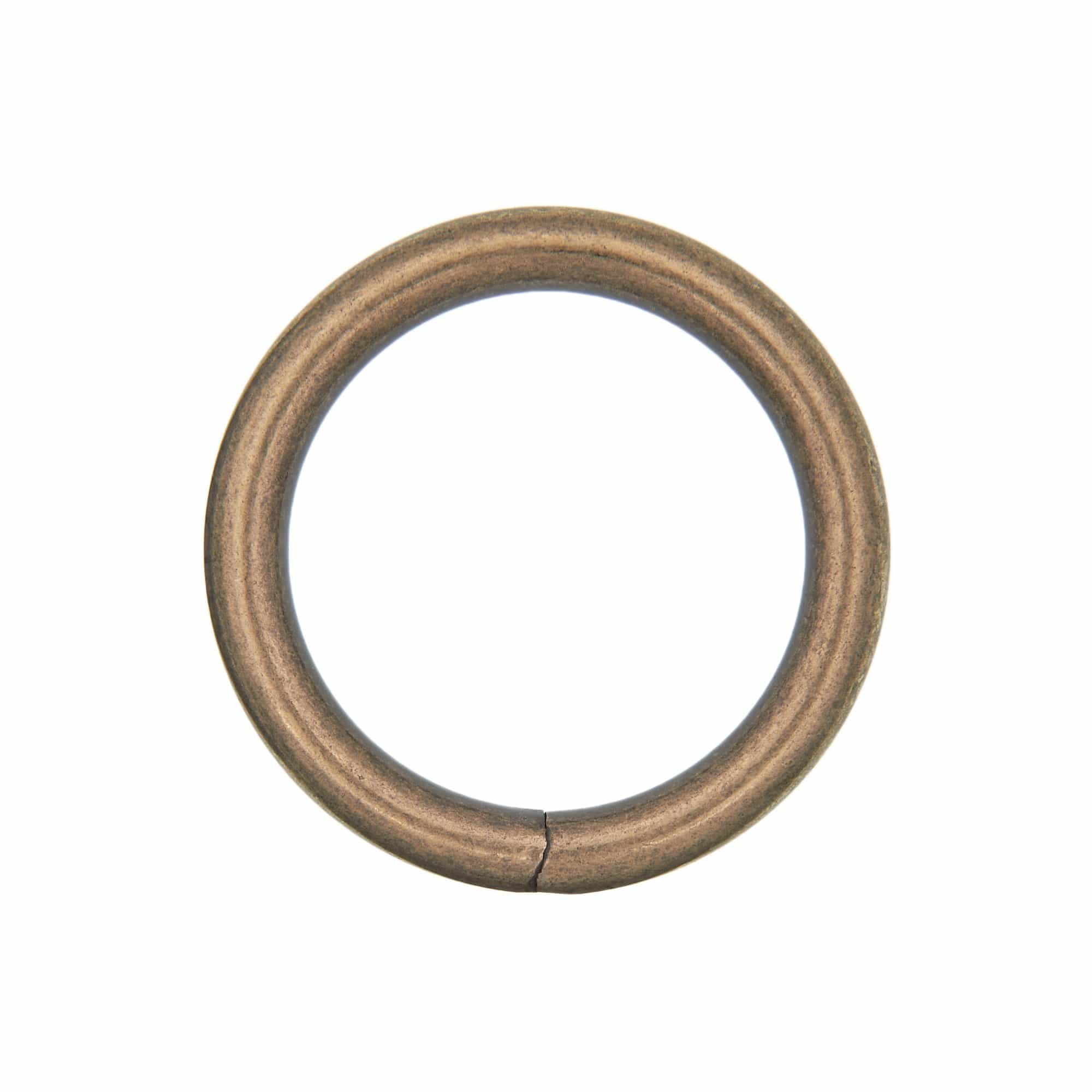 1 1/2" Anique Brass, Welded Round Ring, Steel, #P-2236-ANTB
