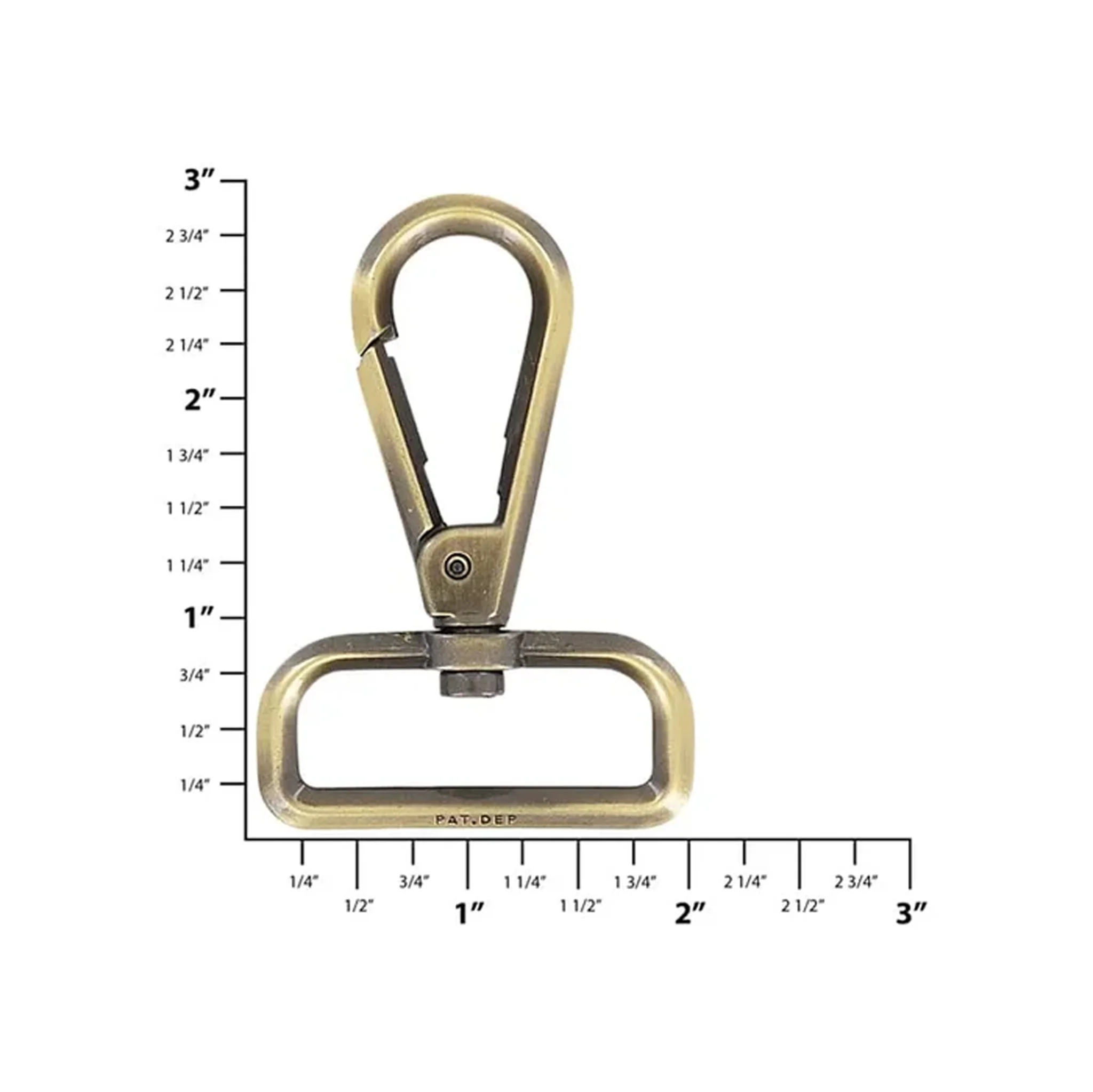 1 1/2" Antique Brass, Lever Swivel Snap Hook Beveled, Zinc Alloy, #P-2892-ANTB