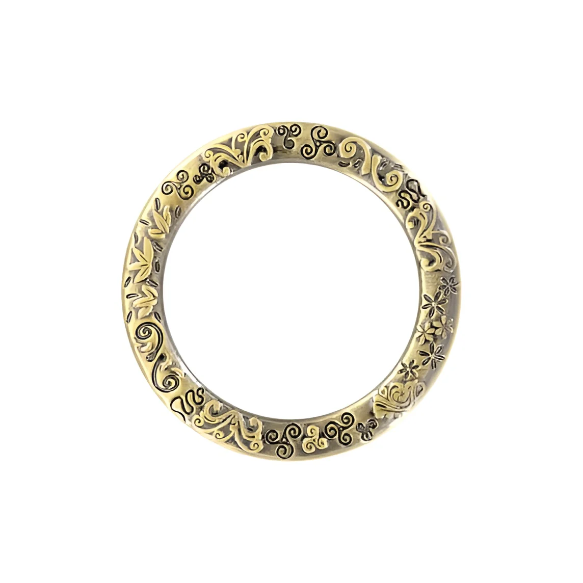 1 1/2" Antique Brass, Cast Flat Round Ring, Zinc Alloy, #P-2761-ANTB