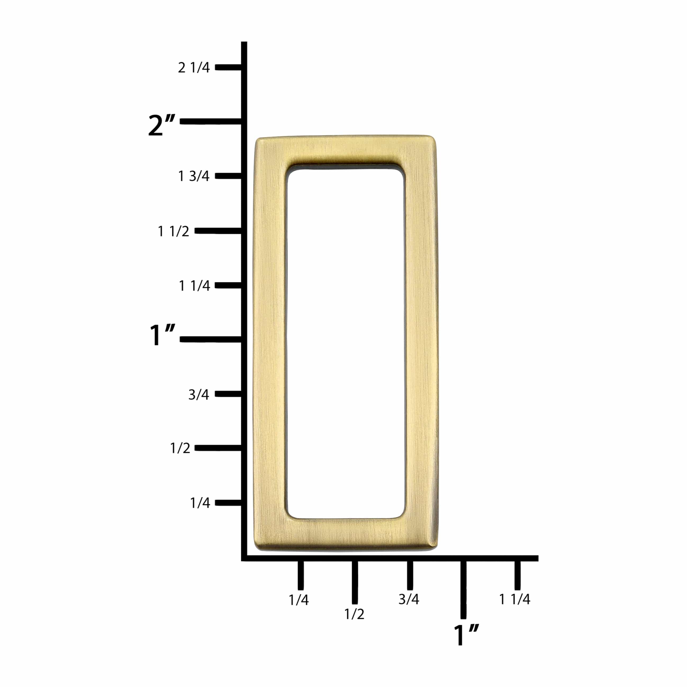 1 1/2" Antique Brass, Cast Rectangular Ring, Zinc Alloy, #P-3114-ANTB