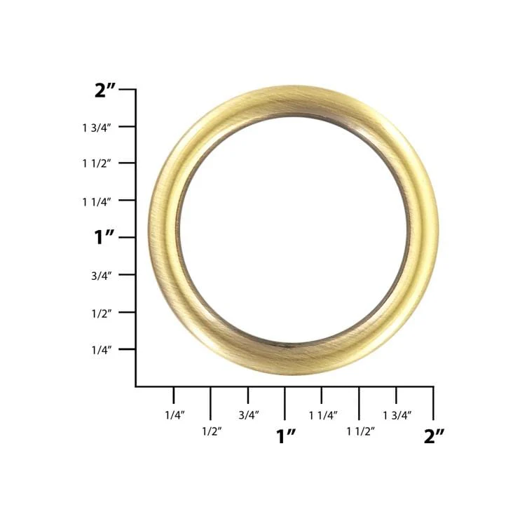 1 1/2" Antique Brass, Cast Round Ring, Zinc Alloy, #P-2772-ANTB