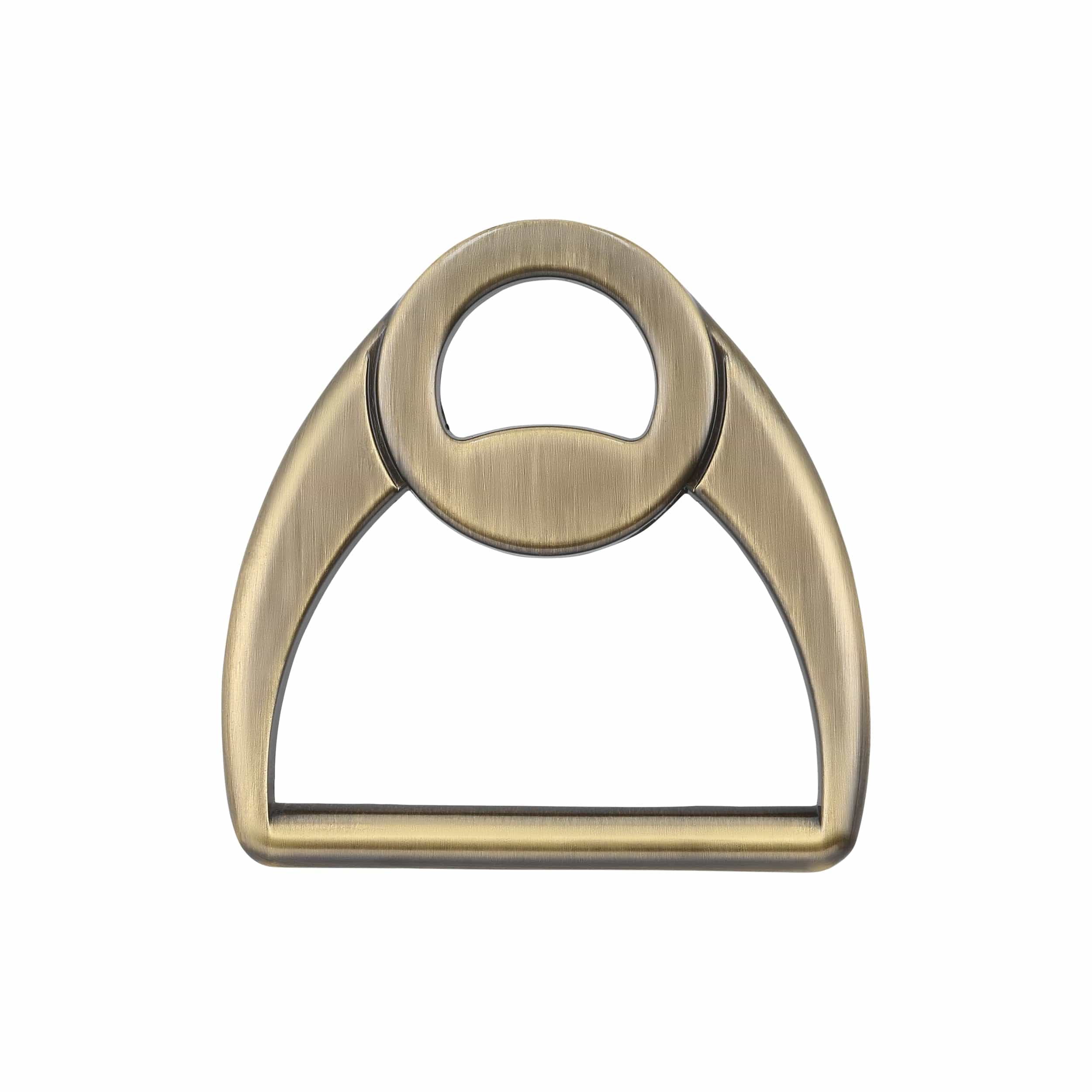 1 1/2" Antique Brass, Double Loop D-Ring, Zinc Alloy, #P-3038-ANTB