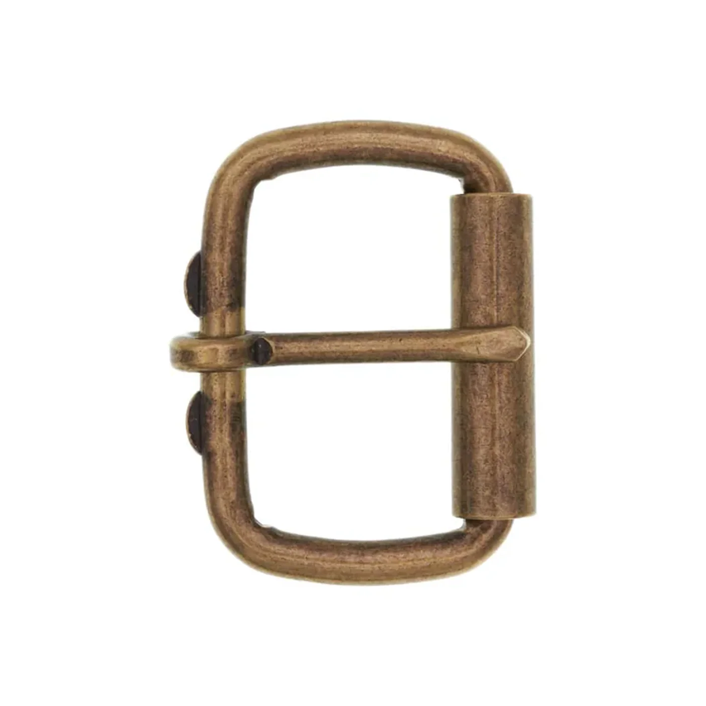 1 1/2" Antique Brass, Heel Bar Roller Buckle, Steel, #C-1477-ANTB
