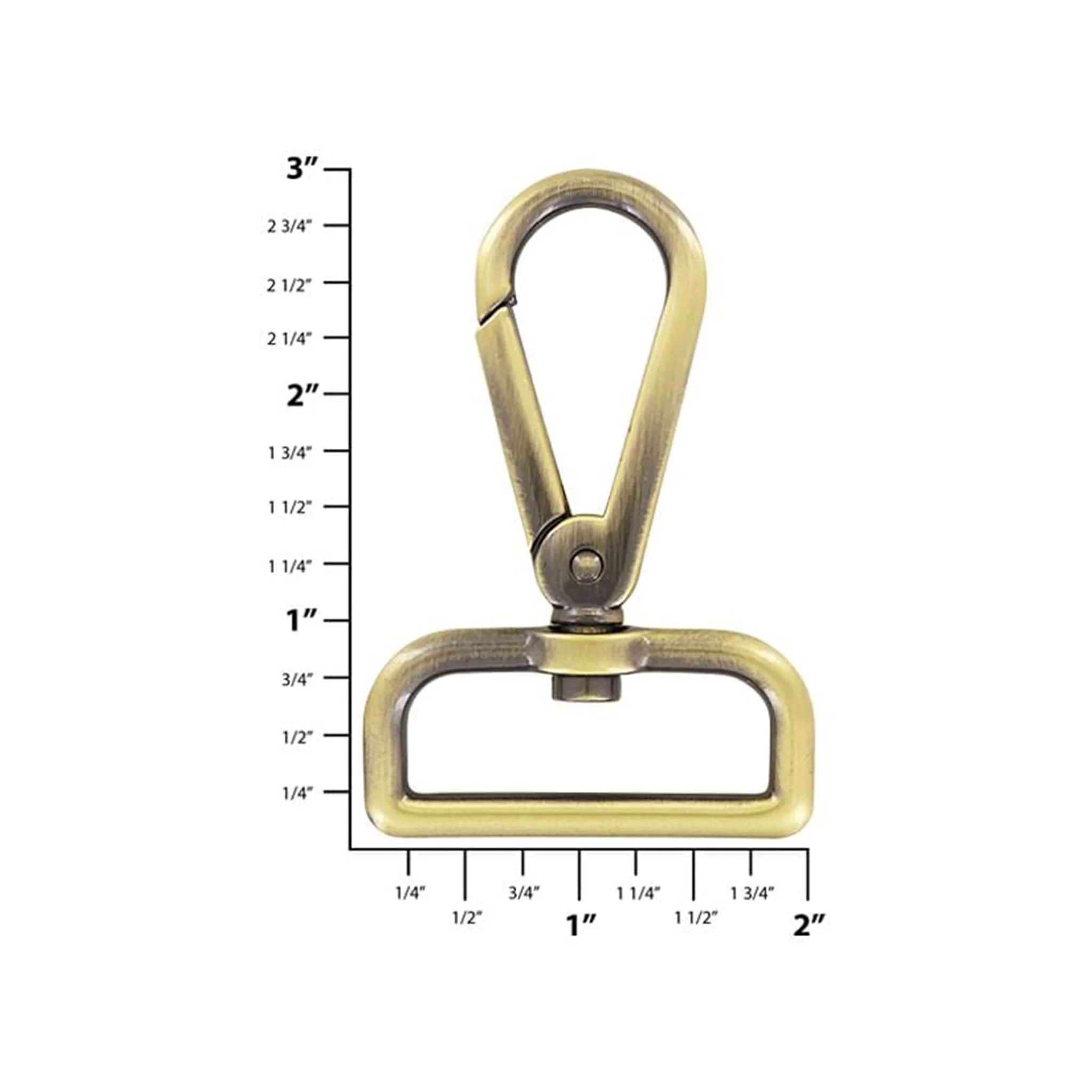 1 1/2" Antique Brass, Lever Swivel Snap Hook, Zinc Alloy-PK4, #P-2831-ANTB