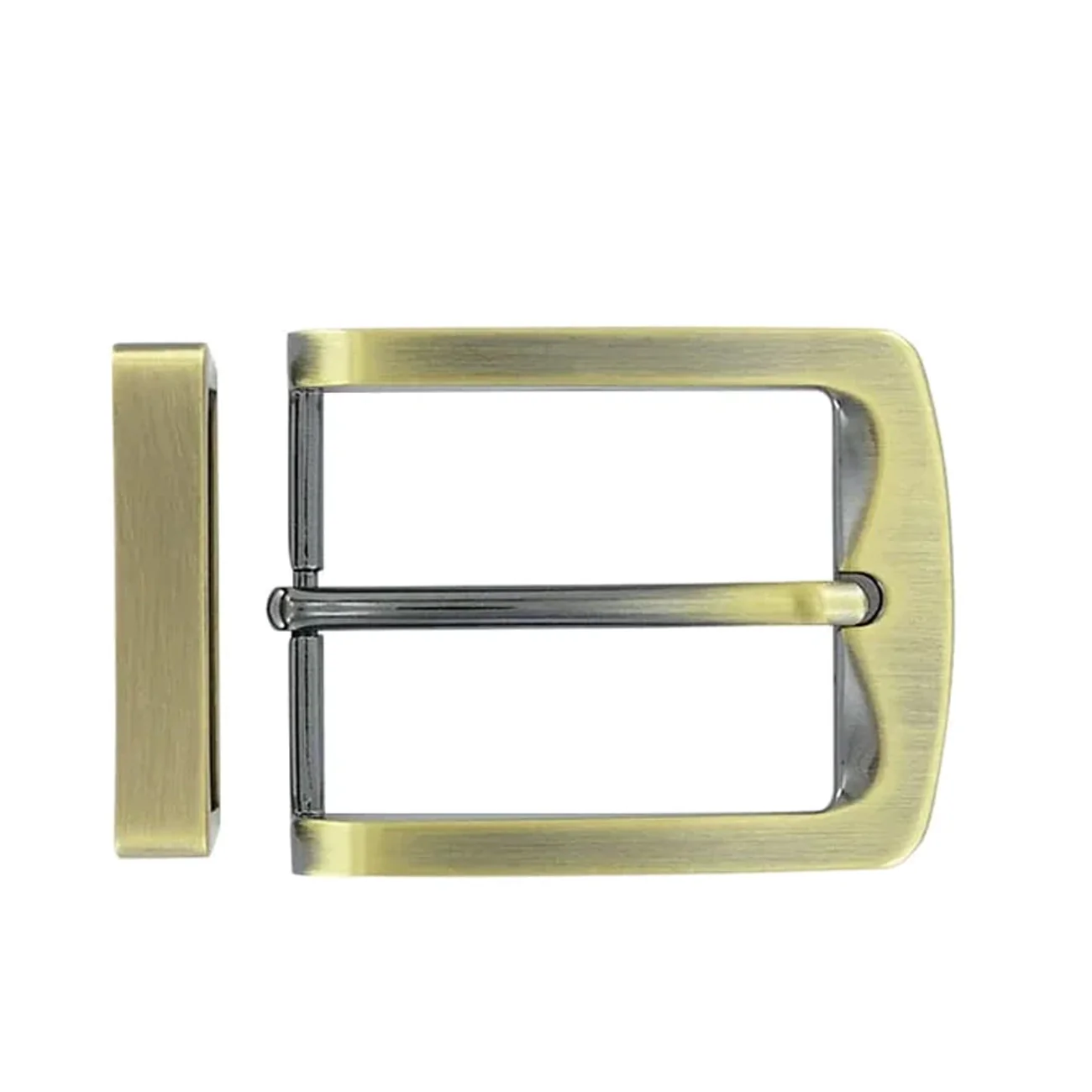 1 1/2" Antique Brass, Slim Modern Buckle Set, Zinc Alloy, #C-2095-ANTB