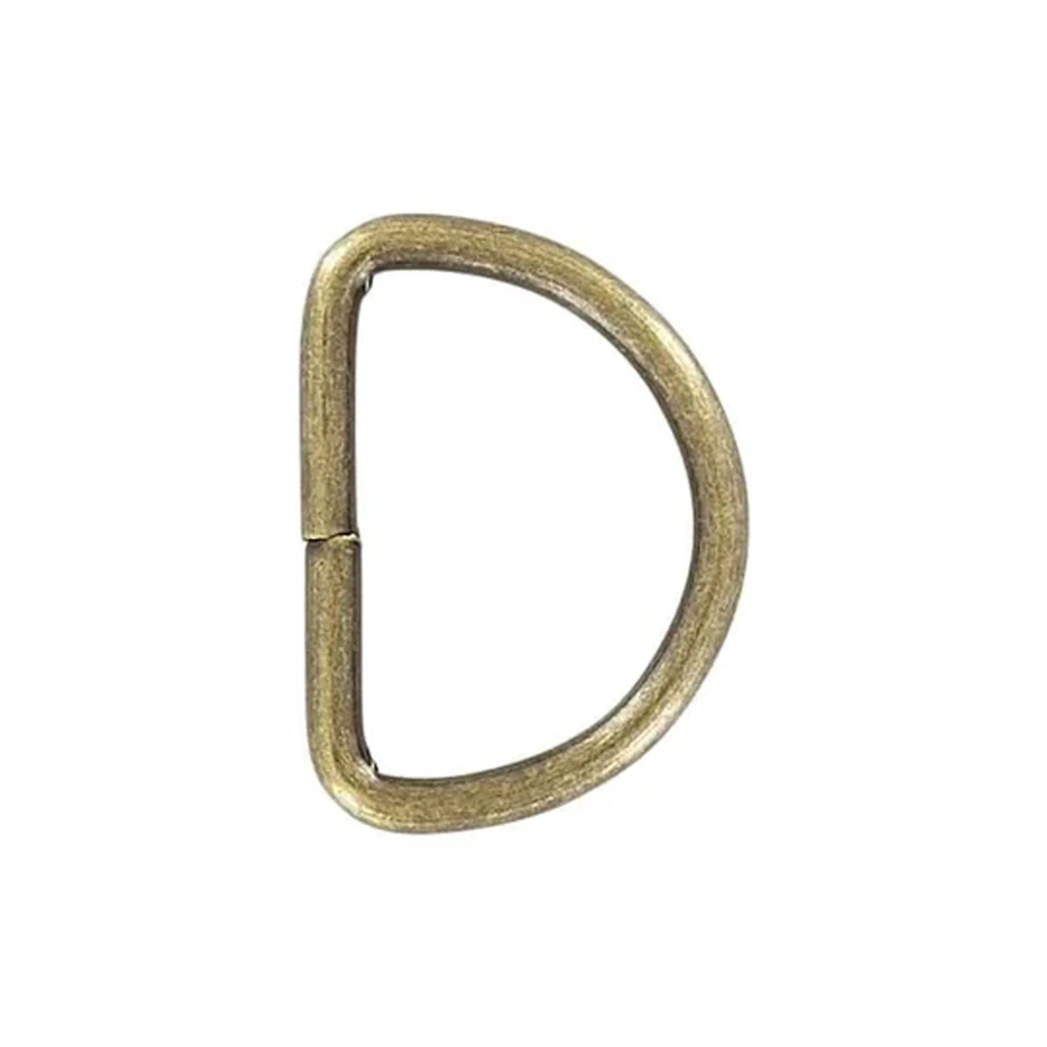 1 1/2" Antique Brass, Welded D Ring, Steel, #P-2071-ANTB