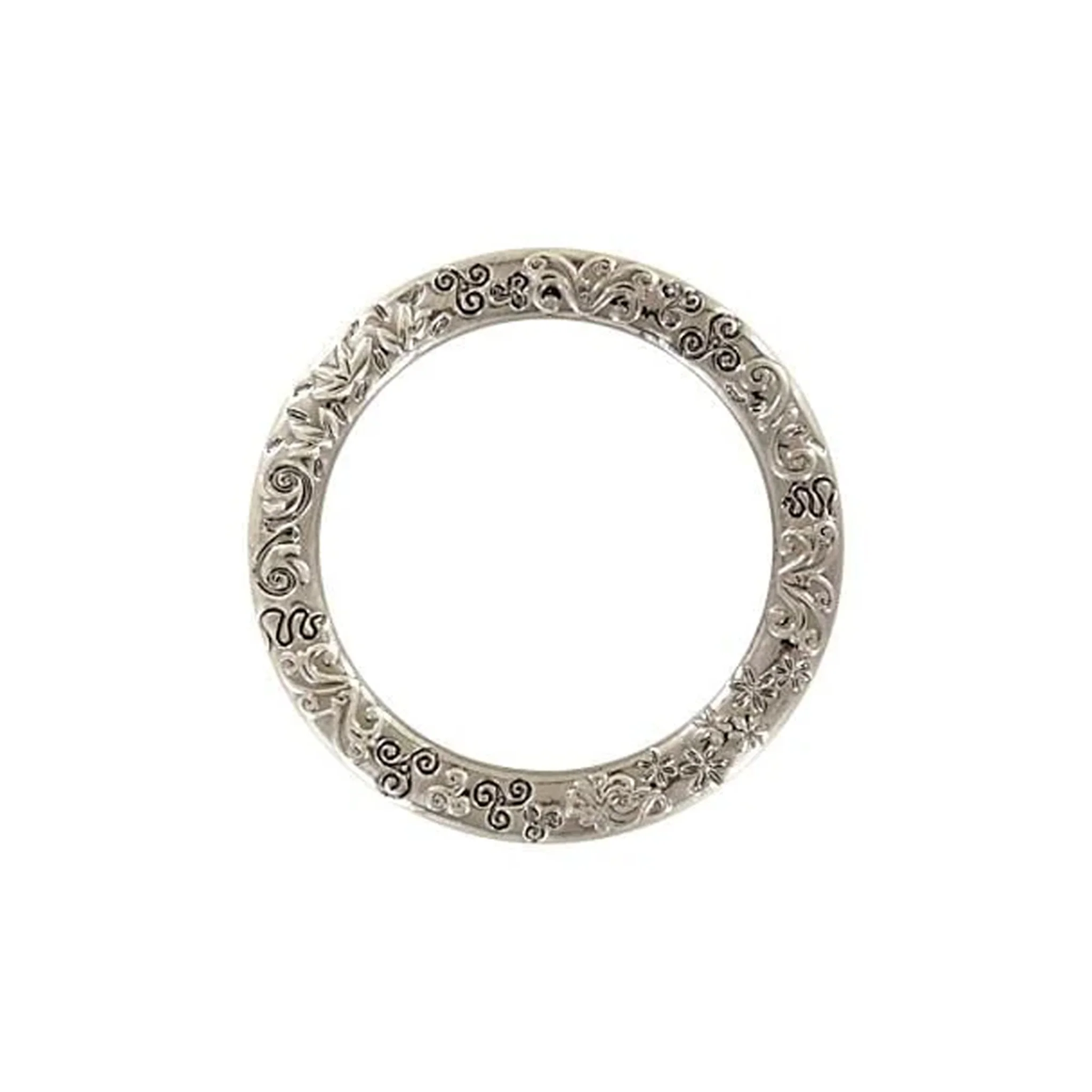 1 1/2" Antique Nickel, Cast Flat Round Ring, Zinc Alloy, #P-2761-ANTN