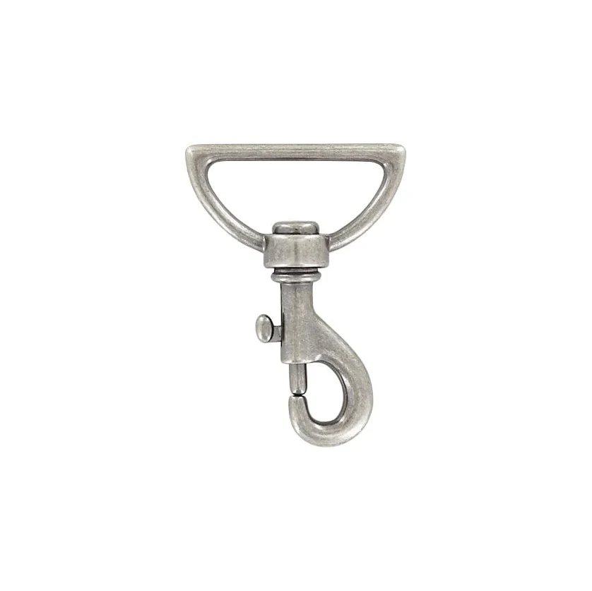 1 1/2" Antique Silver, Bolt Swivel Snap Hook, Zinc Alloy, #P-1753-ANTS