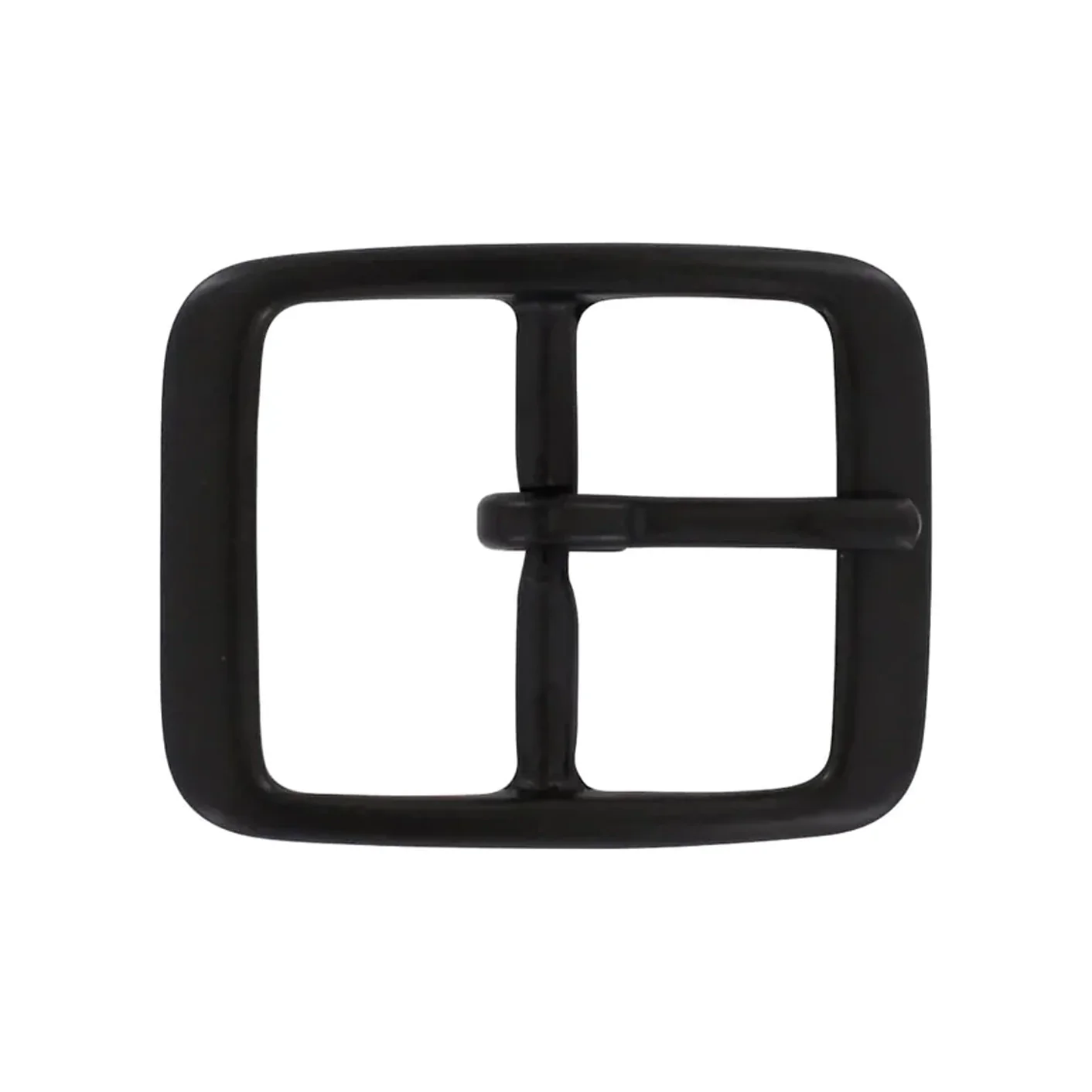1 1/2" Black, Center Bar Buckle, Solid Brass, #C-1345-BLK