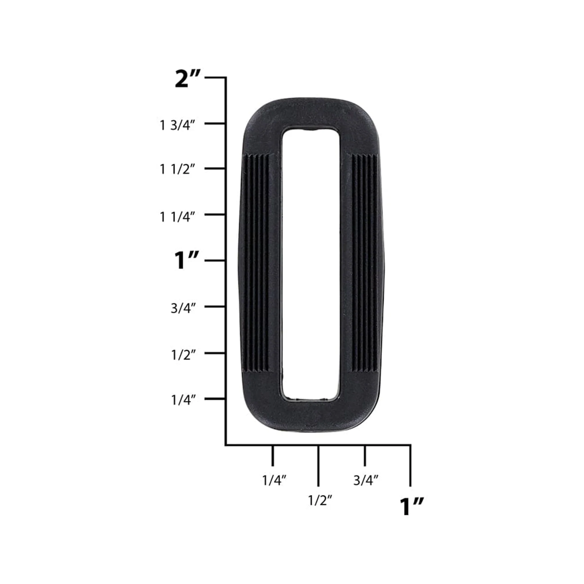 1 1/2" Black, Common Loop, Plastic, #CL-1-1-2