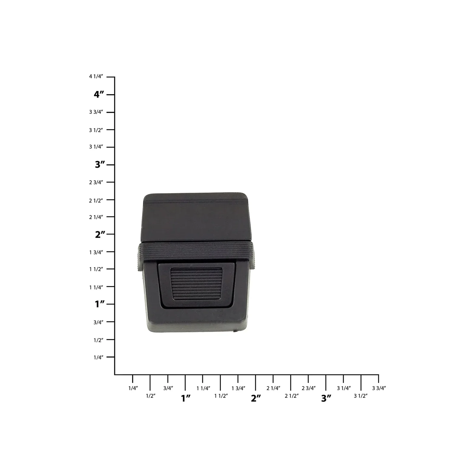 1 1/2" Black, Tuck Catch, Plastic, #C-1843