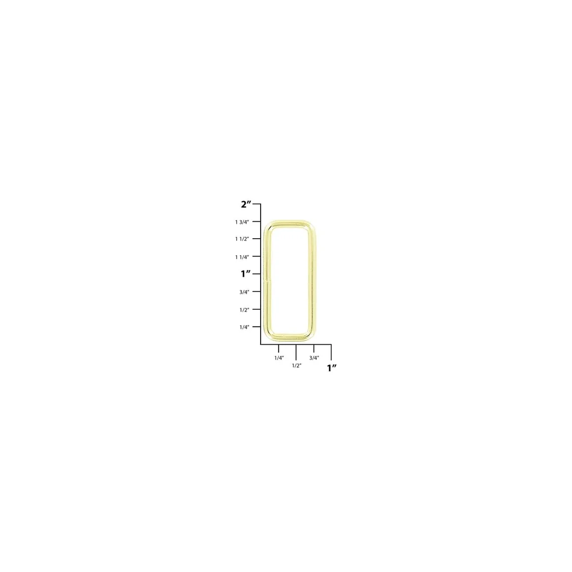 1 1/2" Brass Plate, Split Rectangular Ring, Steel, #C-25-1-1-2BP