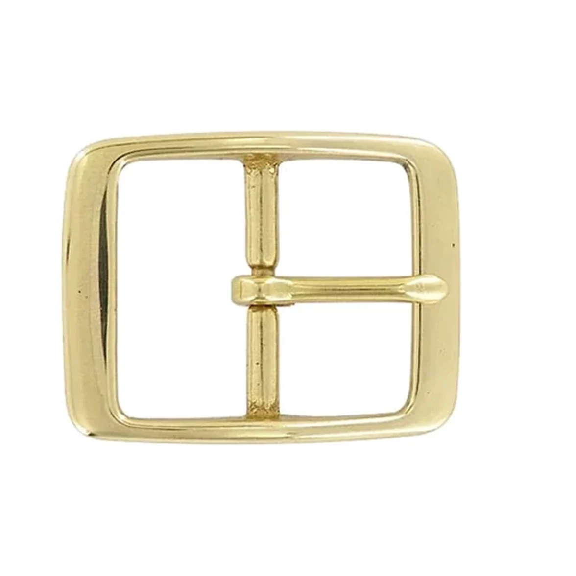 1 1/2" Brass, Center Bar Buckle, Solid Brass, #C-1345-SB