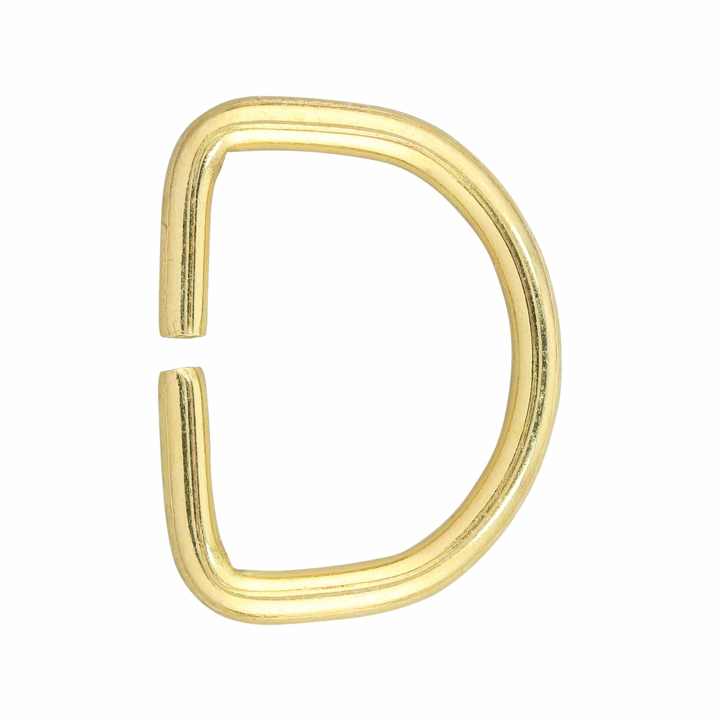 1 1/2" Brass, Split D ring, Solid brass, #D-409-SB