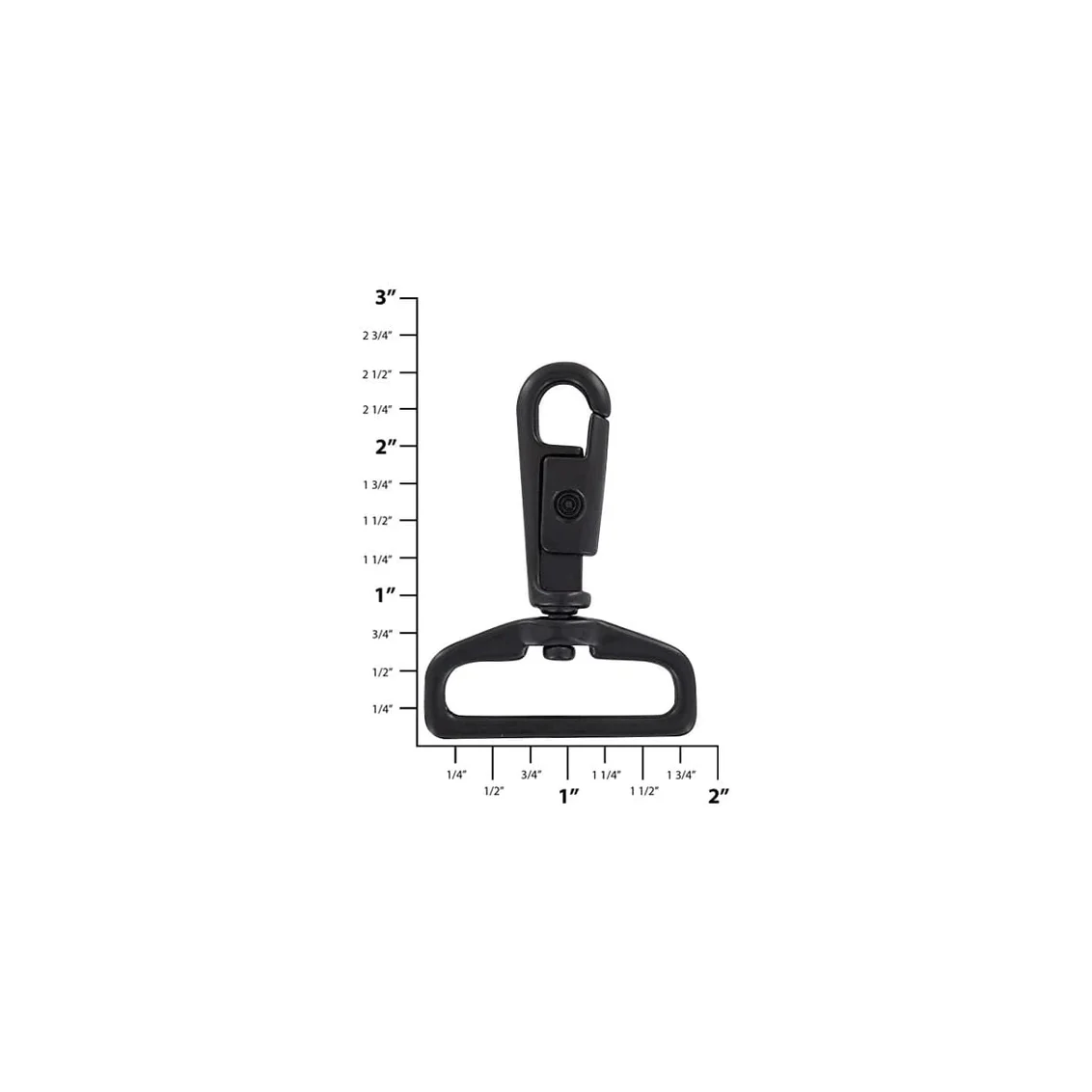 1 1/2" Matte Black, Swivel Snap Hook, Zinc Alloy, #P-1619-BLK