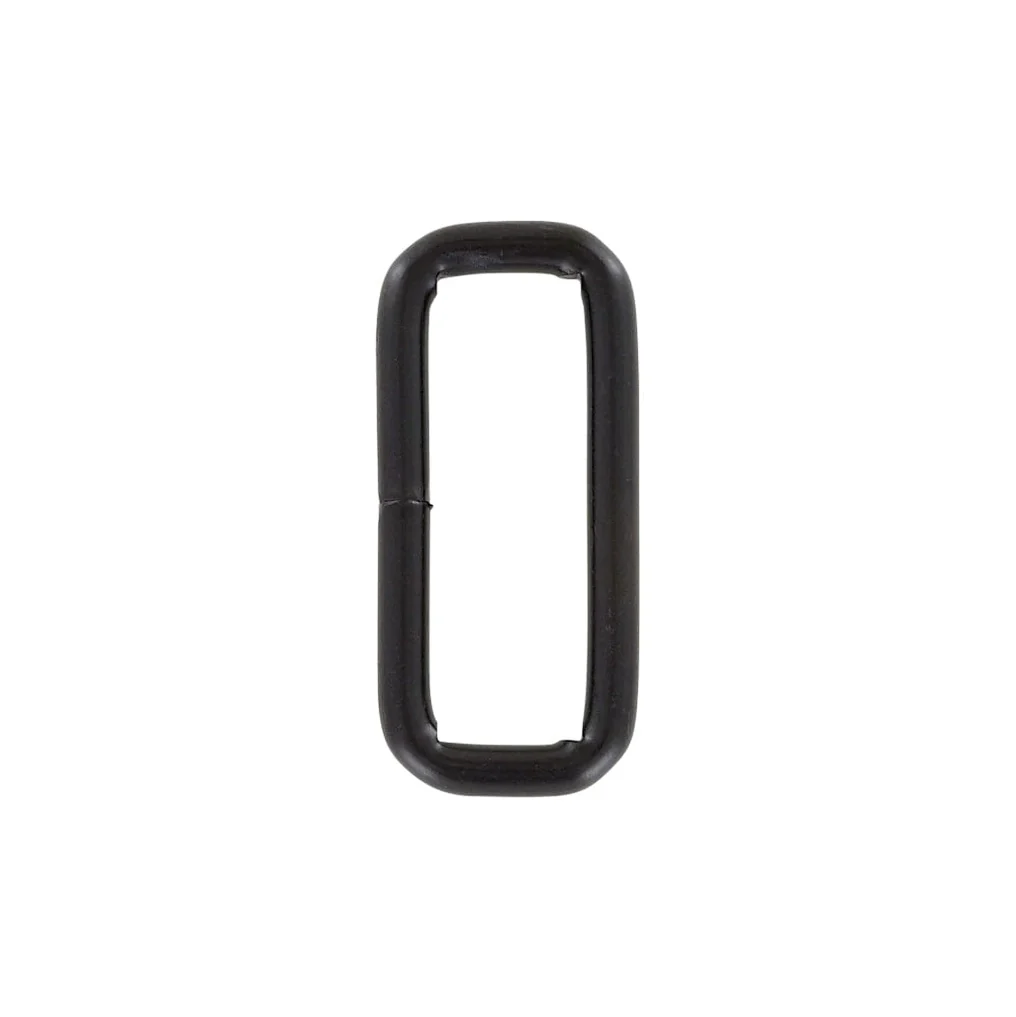 1 1/2" Matte Black, Welded Rectangular Ring, Steel, #P-2073-BLK