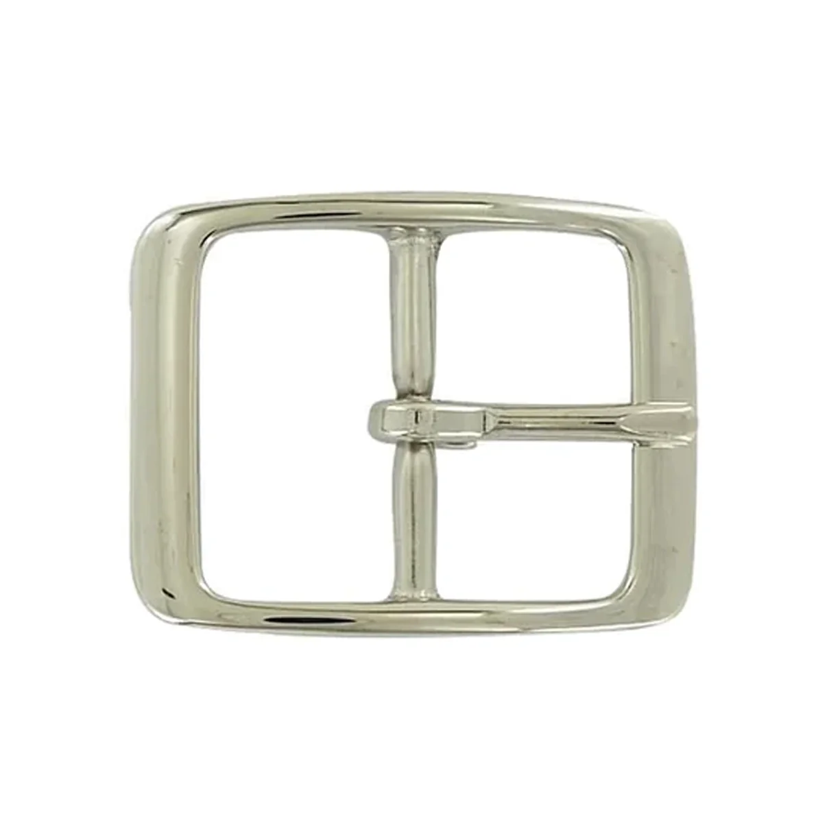 1 1/2" Nickel, Center Bar Buckle, Solid Brass, #C-1345-SBN