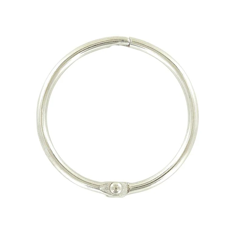 1 1/2" Nickel, Hinged Binder Ring, Steel, #L-3147
