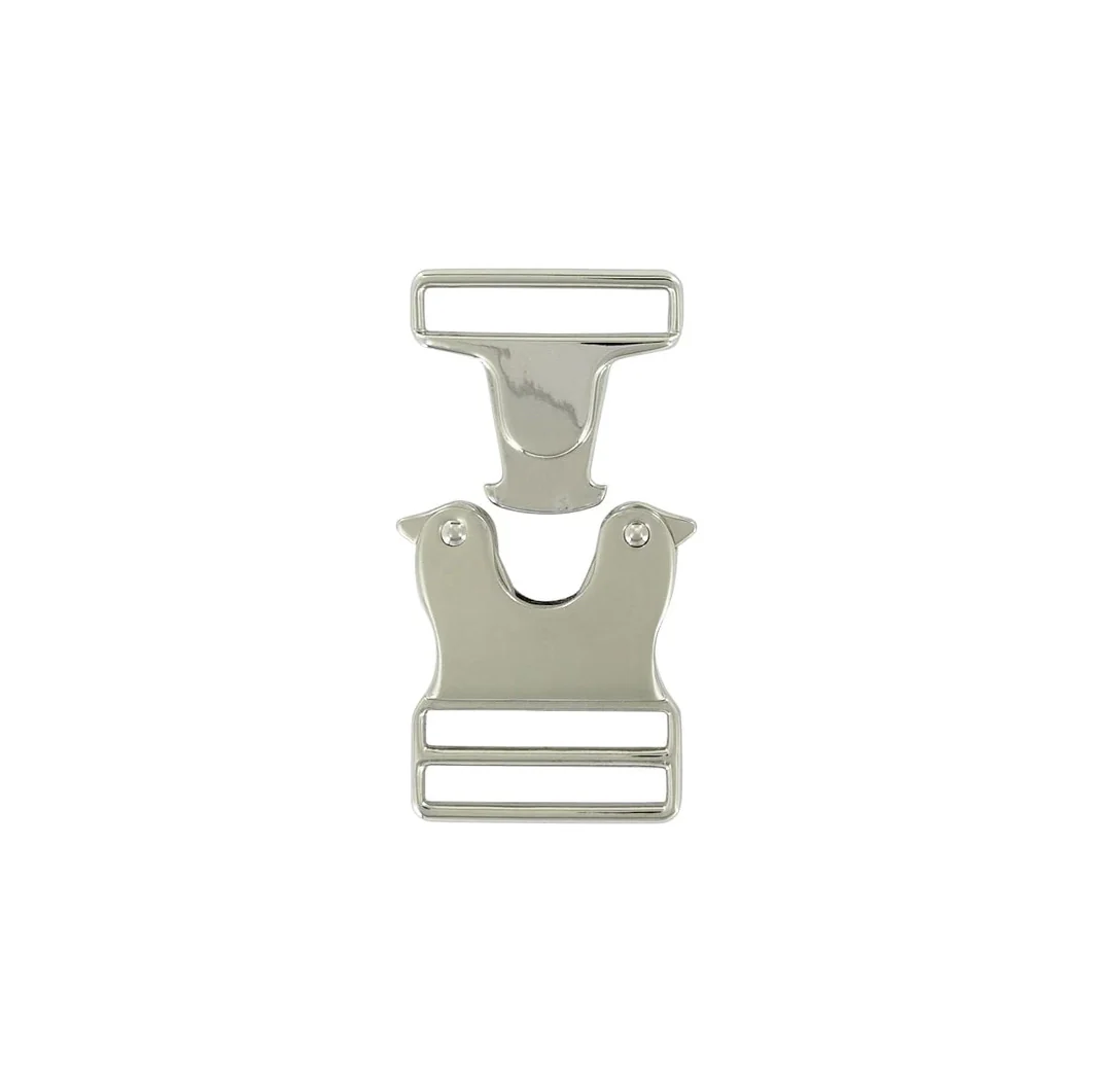 1 1/2" Nickel, Side Release Buckle, Zinc Alloy, #C-2072-NIC