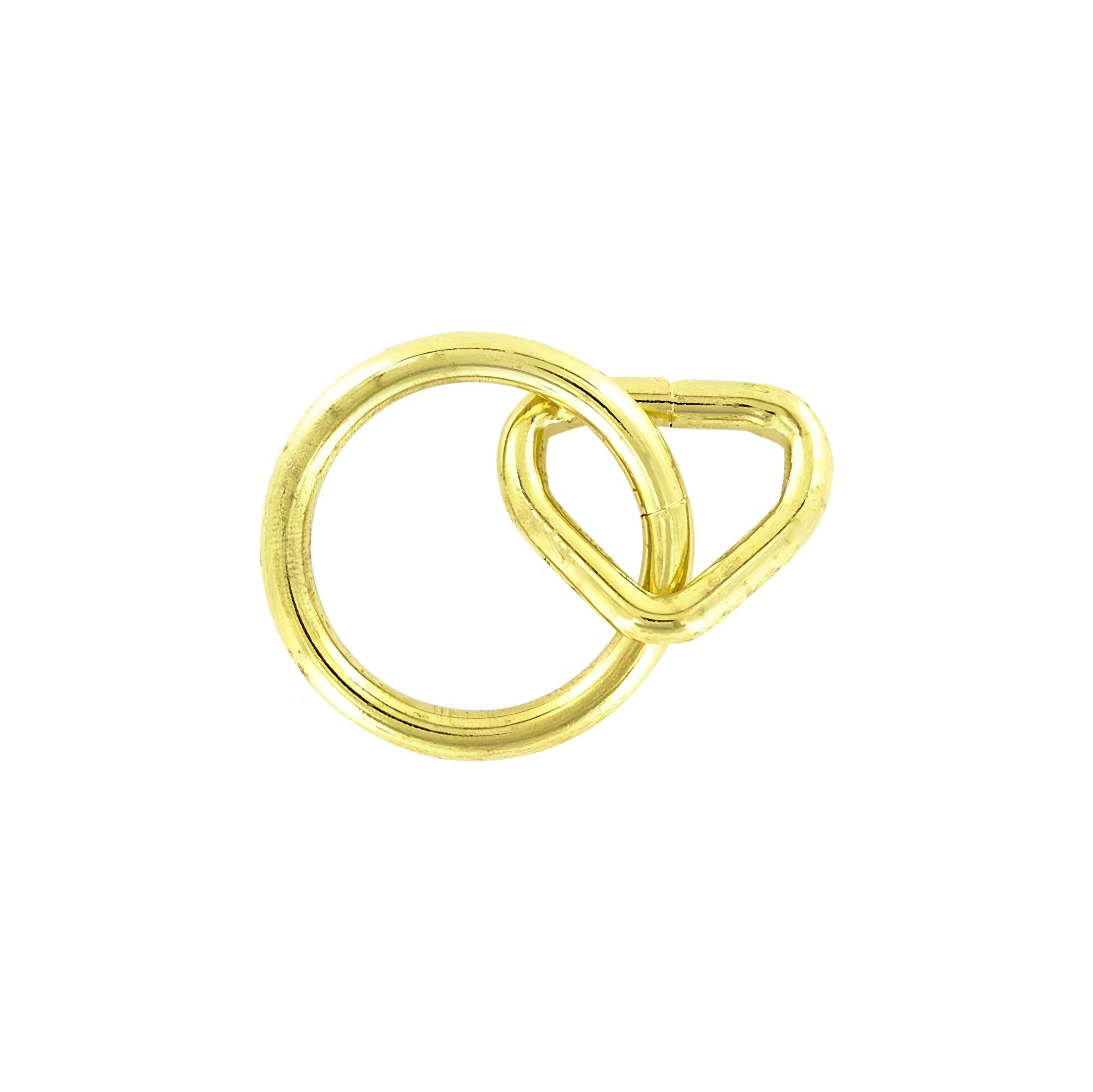 1 1/2" Shiny Brass, Loop & Ring, Steel, #L-1934