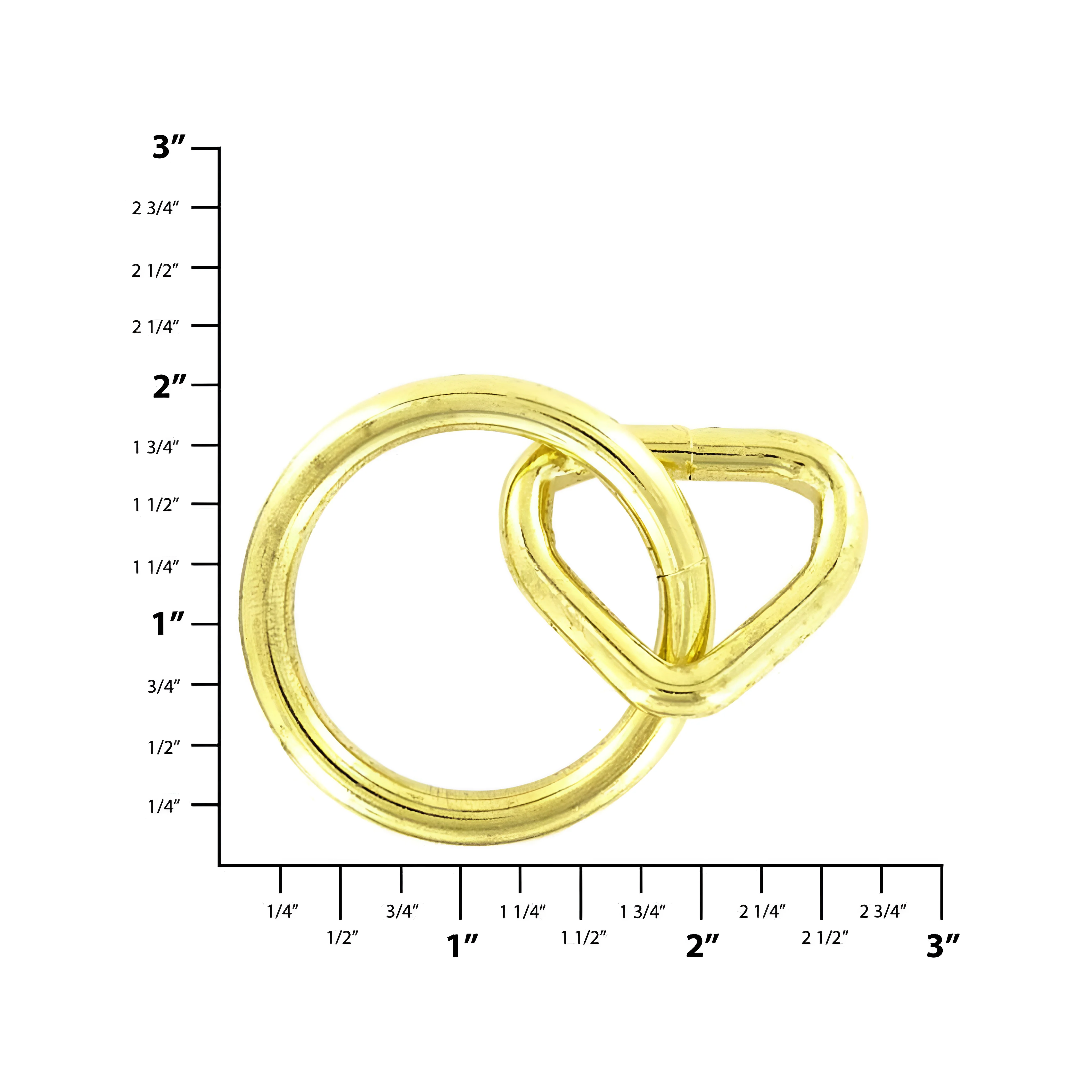 1 1/2" Shiny Brass, Loop & Ring, Steel, #L-1934