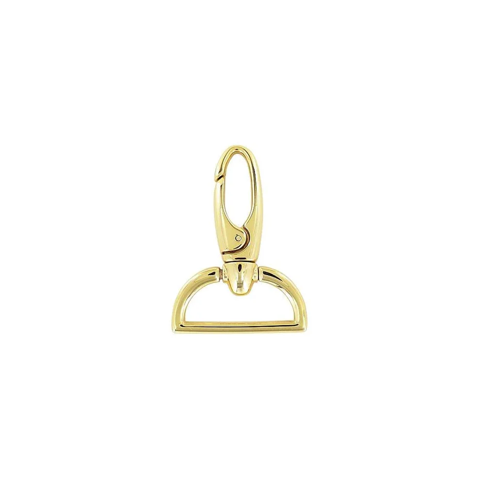 1 1/2" Shiny Gold, Lever Swivel Snap Hook, Zinc Alloy, #P-2666-GOLD