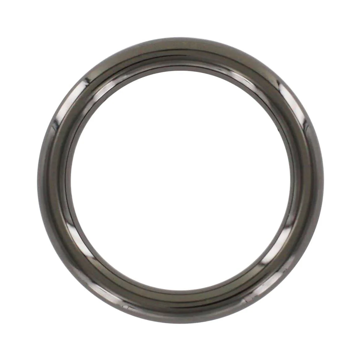 1 1/2" Shiny Gunmetal, Cast Round Ring, Zinc Alloy, #P-2772-GUNM