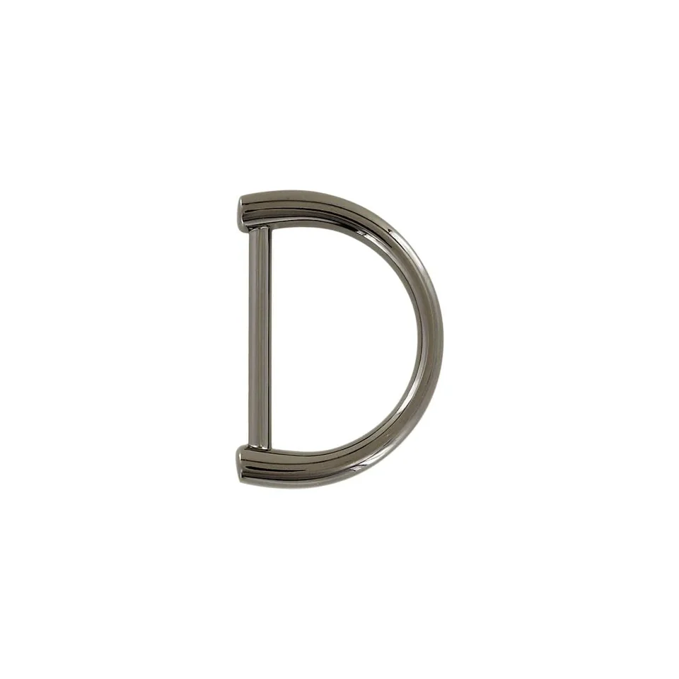 1 1/2" Shiny Gunmetal, D-Ring Handle Loop, Zinc Alloy, #P-3166-GUNM