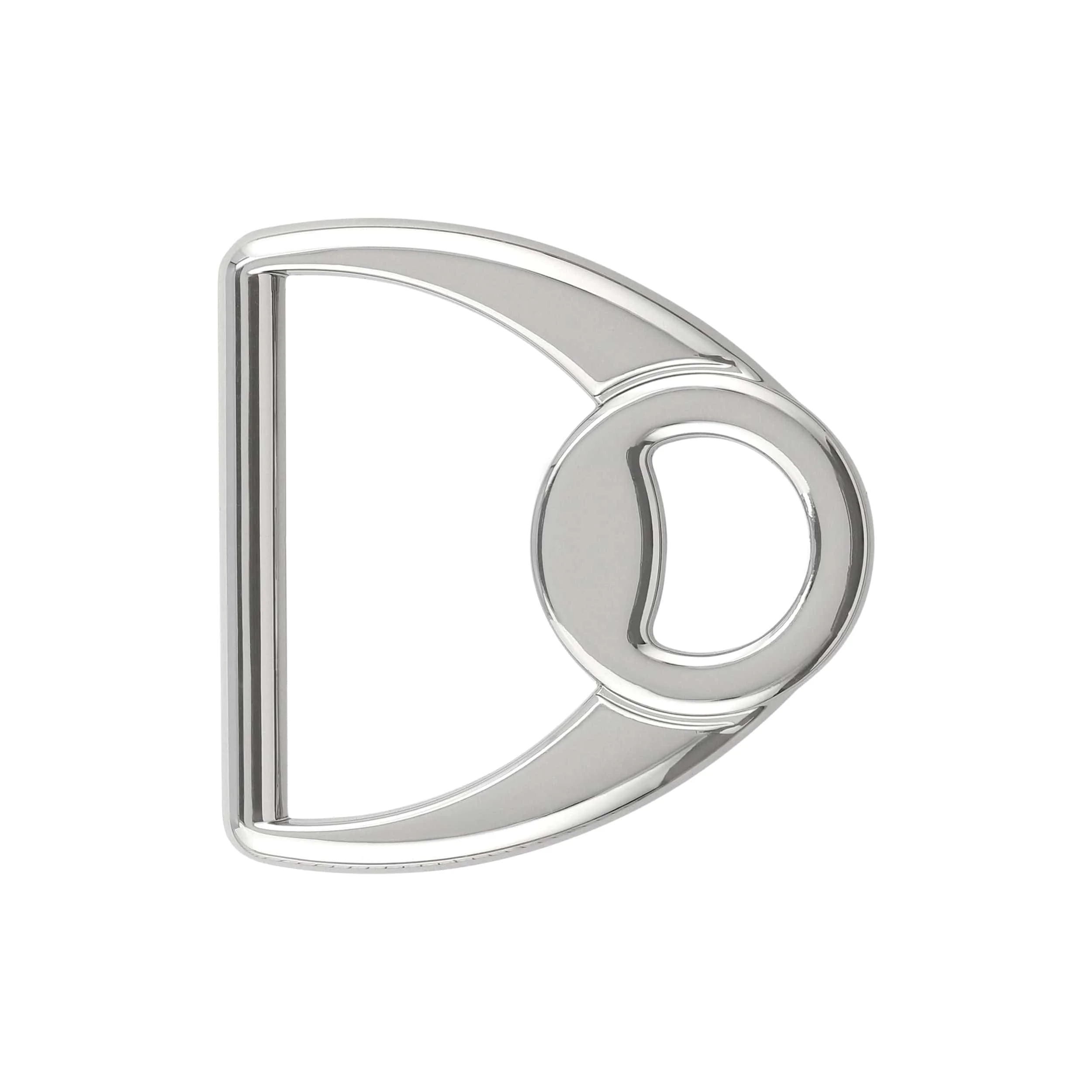1 1/2" Shiny Nickel, Double Loop D-Ring, Zinc Alloy, #P-3038-NIC