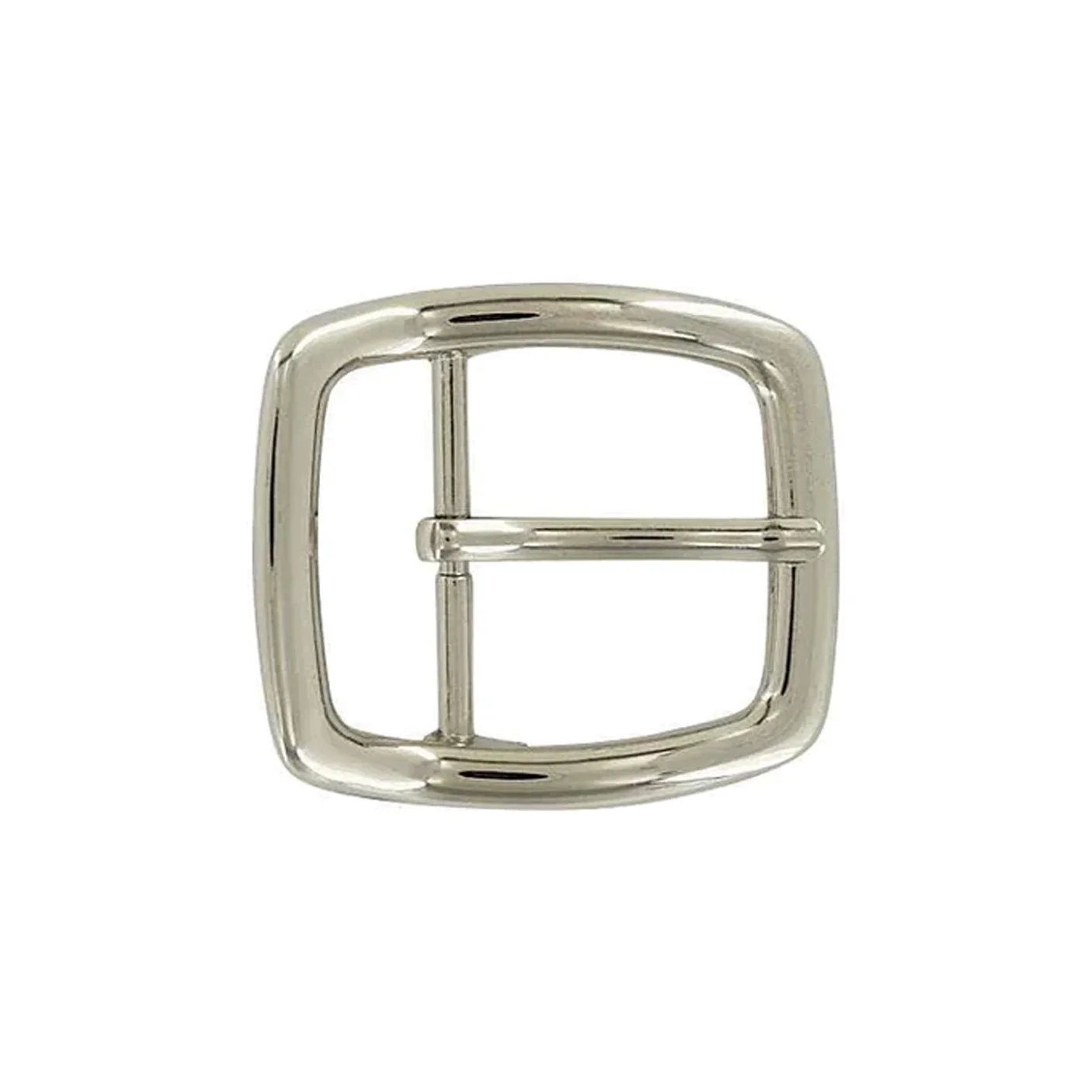 1 1/2" Shiny Nickel, Off Center Bar Buckle, Zinc Alloy, #C-1922-NIC