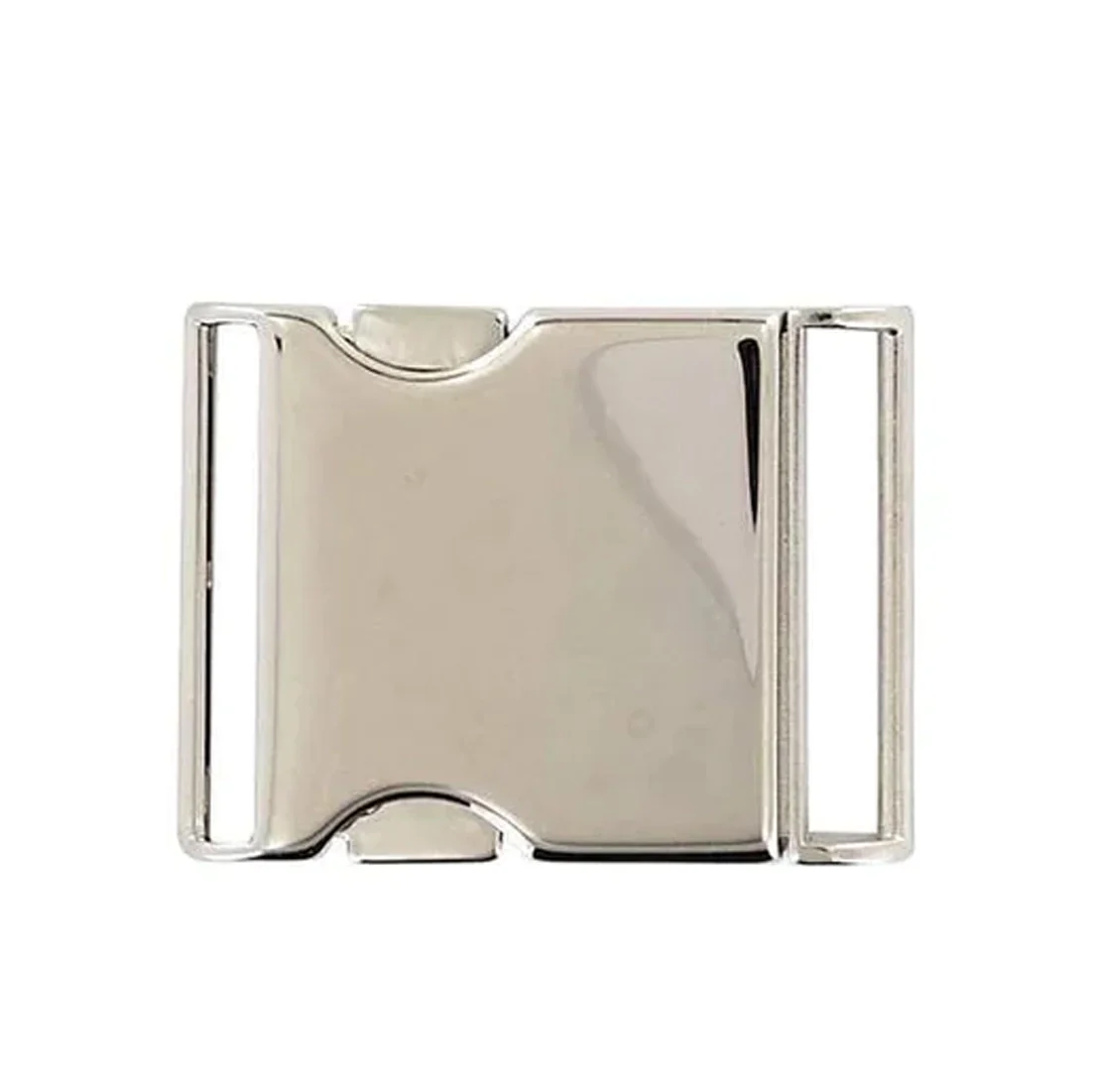 1 1/2" Shiny Nickel, Side Squeeze Buckle, Steel, #C-1908