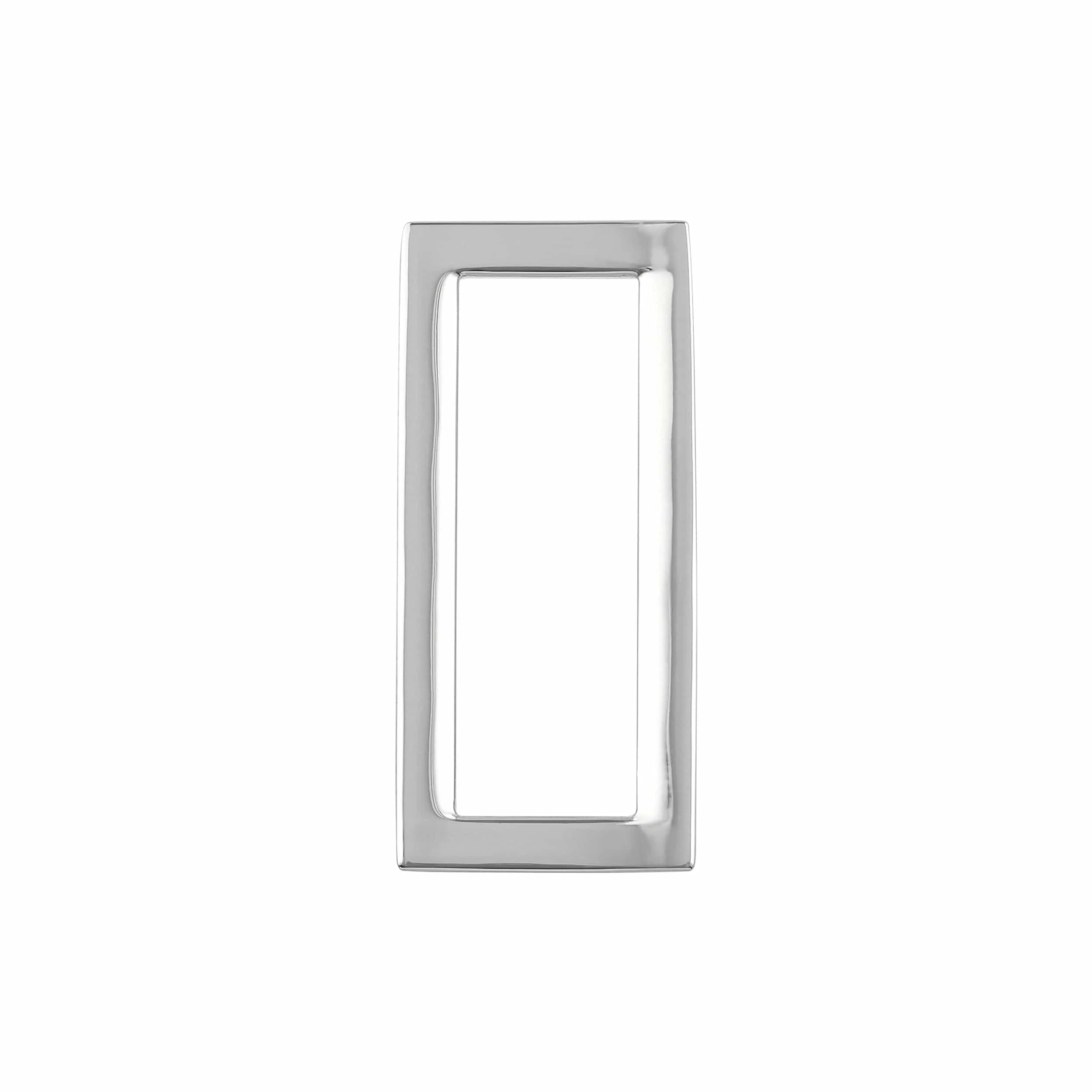 1 1/2" Shiny Nickel, Solid Concave Rectangular Ring, Zinc Alloy, #P-2558-NIC