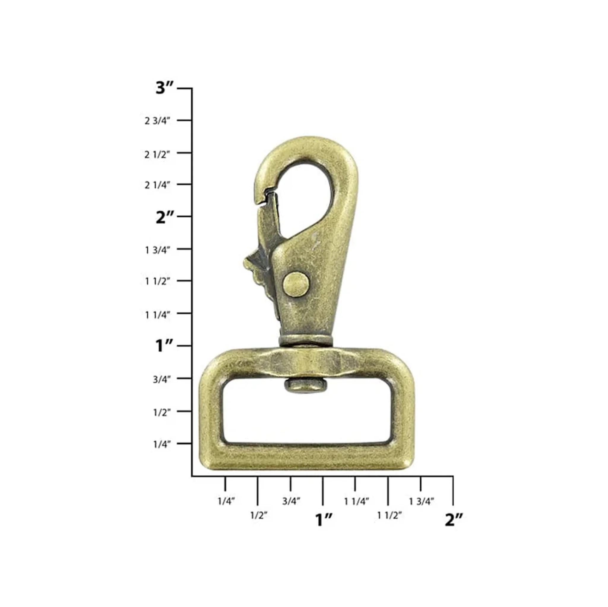 1 1/4" Antique Brass, Lever Swivel Snap Hook, Zinc Alloy, #P-2107-ANTB
