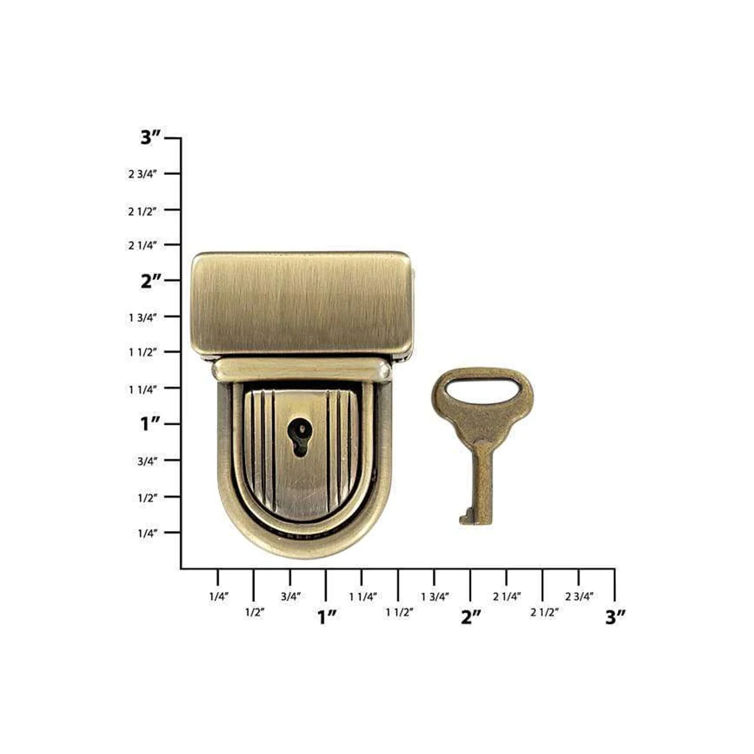 1 1/4" Antique Brass, Tuck Lock, Zinc Alloy, #L-2136-ANTB