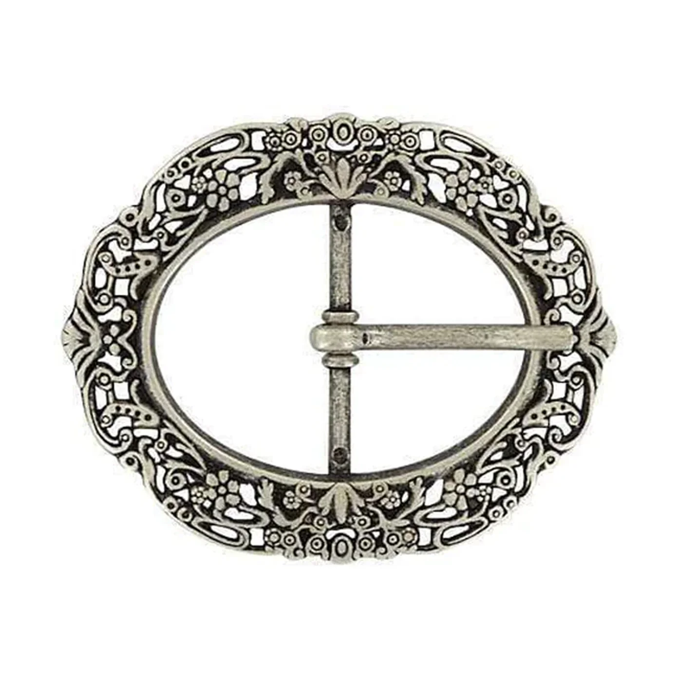 1 1/4" Antique Nickel, Artisan Center Bar Buckle, Zinc Alloy, #C-1811-ANTN