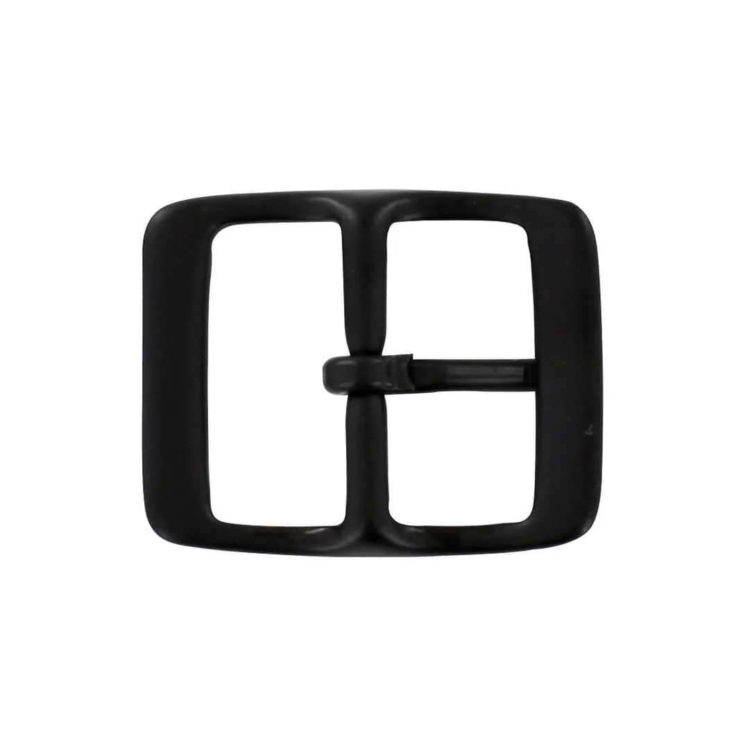 1 1/4" Black, Center Bar Buckle, Solid Brass, #C-1343-BLK