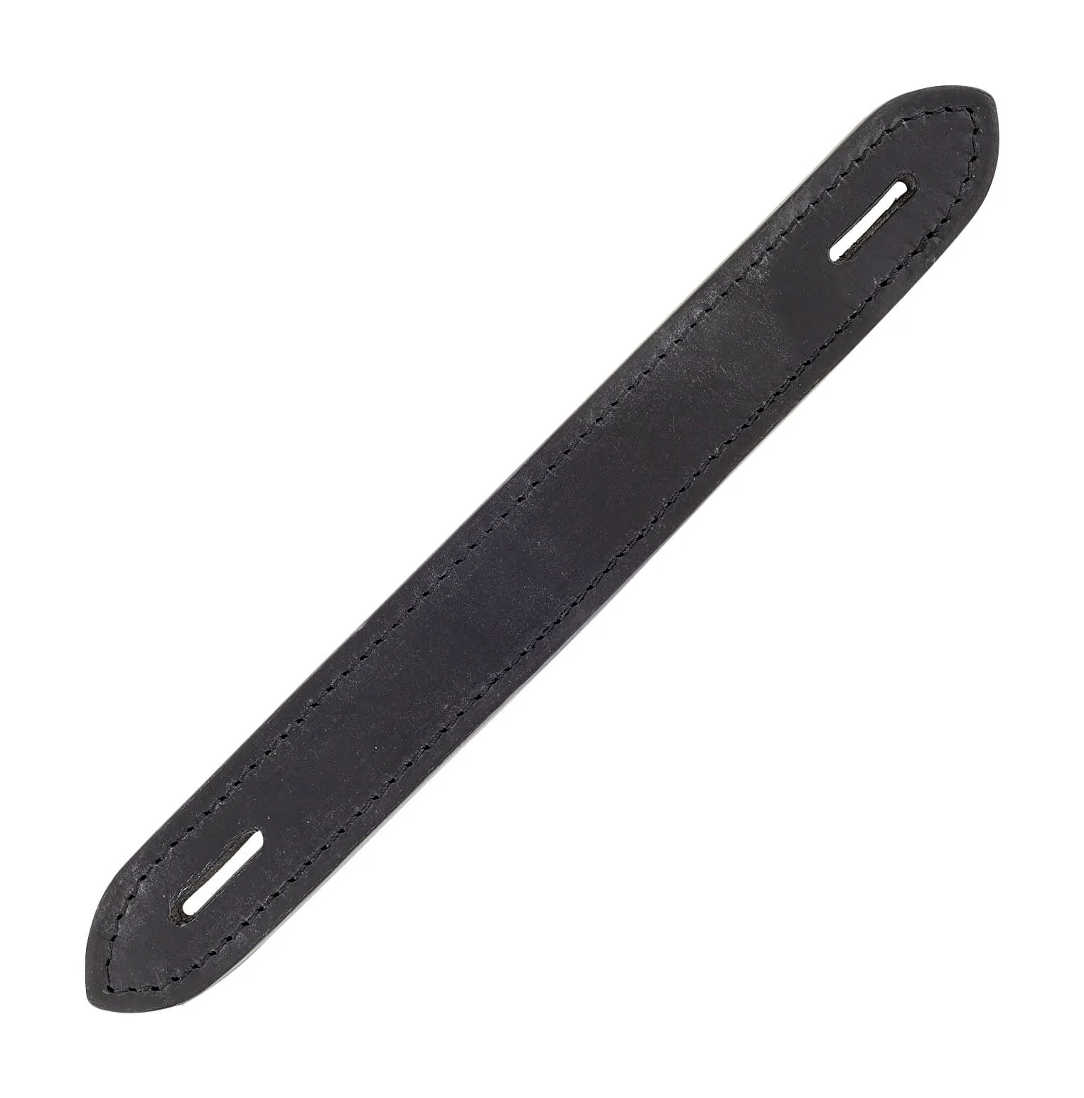 1 1/4" Black, Oval End Trunk Handle, Leather, #L-003-BLK